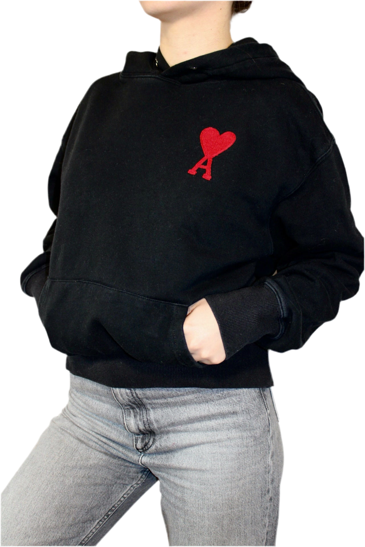 Sweat à capuche noir AMI PARIS - M