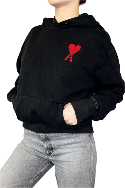 Sweat à capuche noir AMI PARIS - M