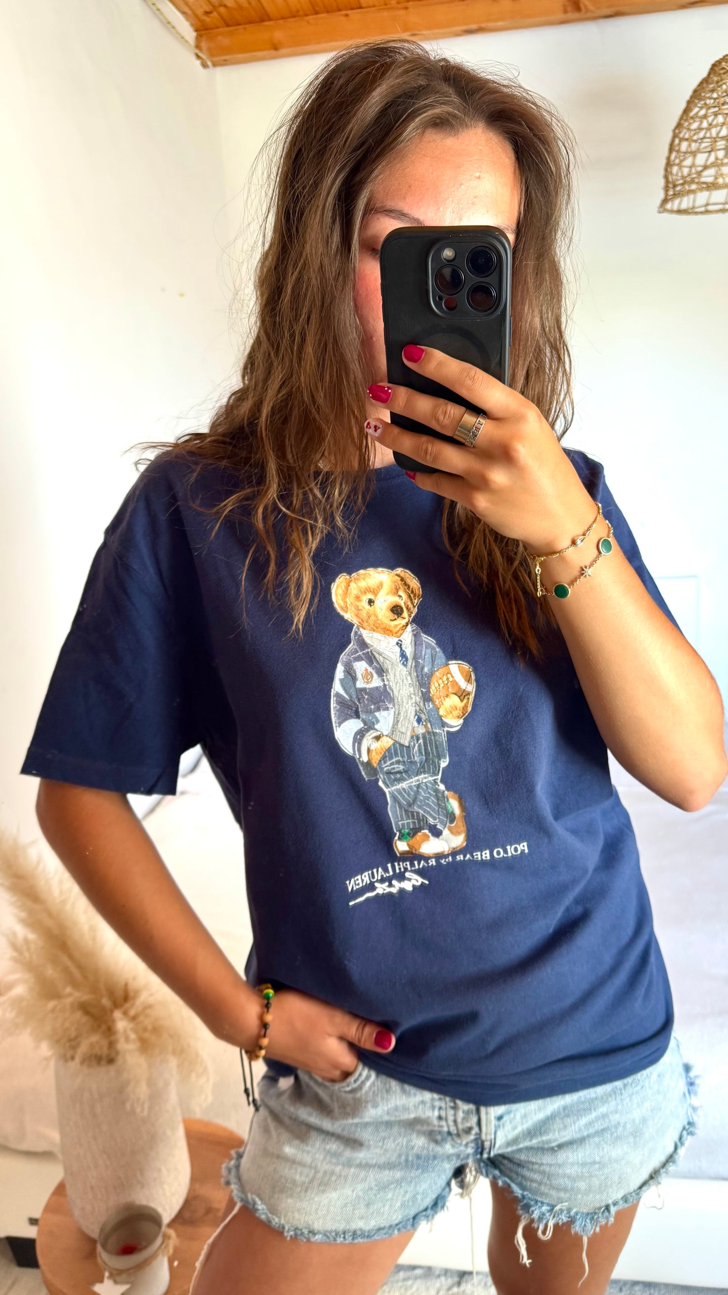 T-shirt marine nounours Ralph Lauren - M homme / M-L femme