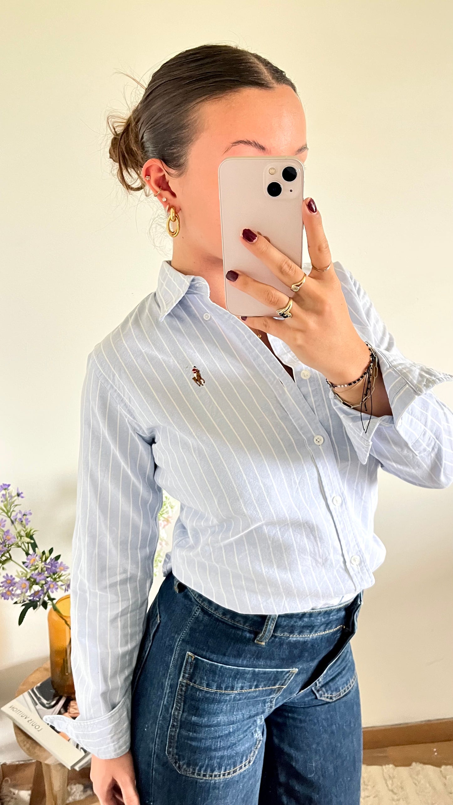 Chemise bleu rayée Ralph Lauren - S