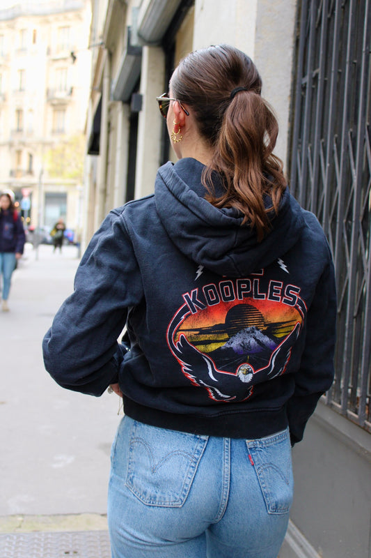 Sweat à capuche noir The Kooples - S et M