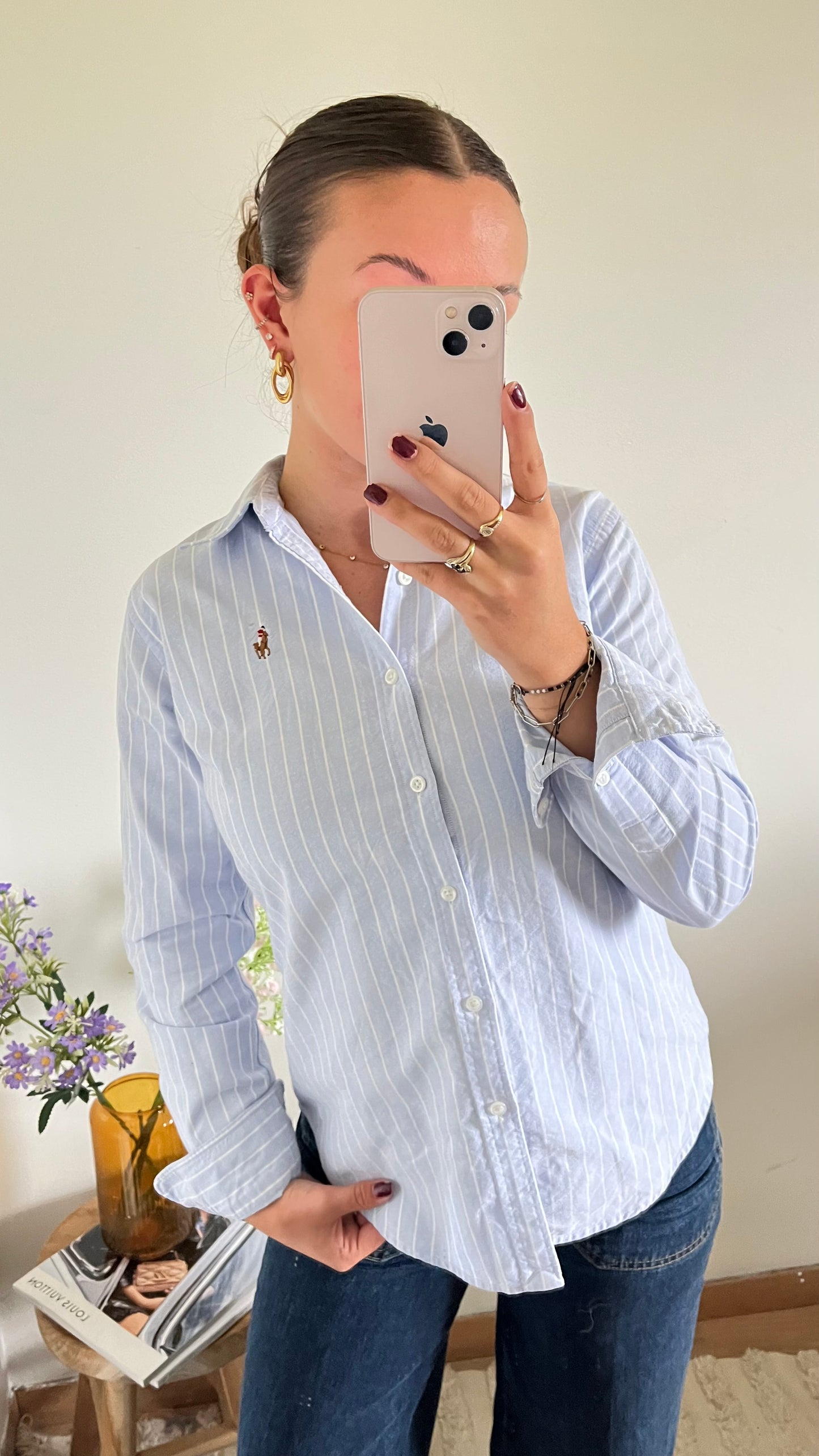 Chemise bleu rayée Ralph Lauren - S