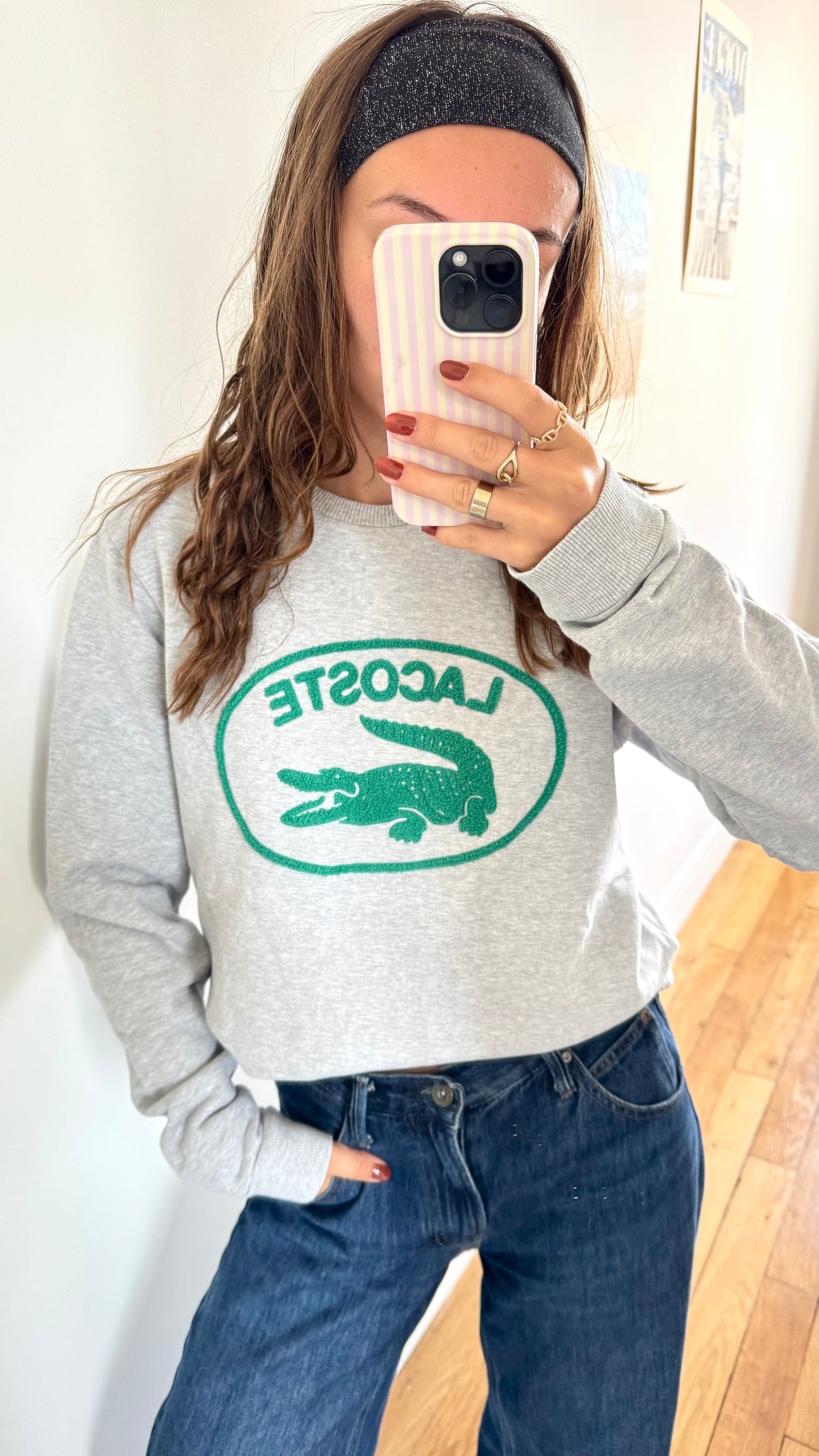 Sweat gris Lacoste - S