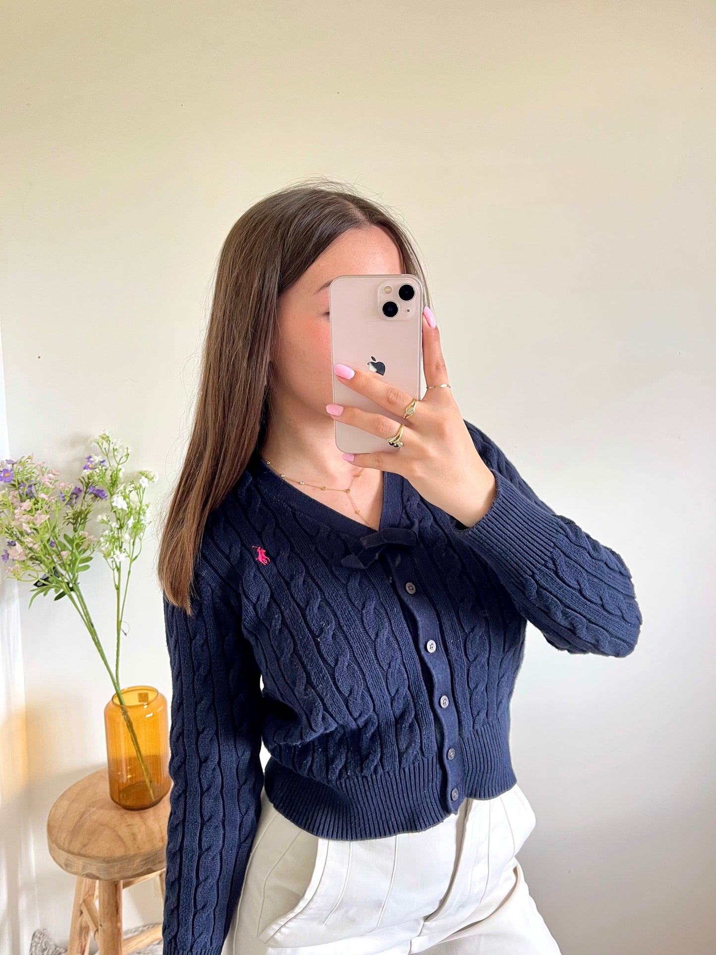 Gilet torsadé bleu marine Ralph Lauren - XS