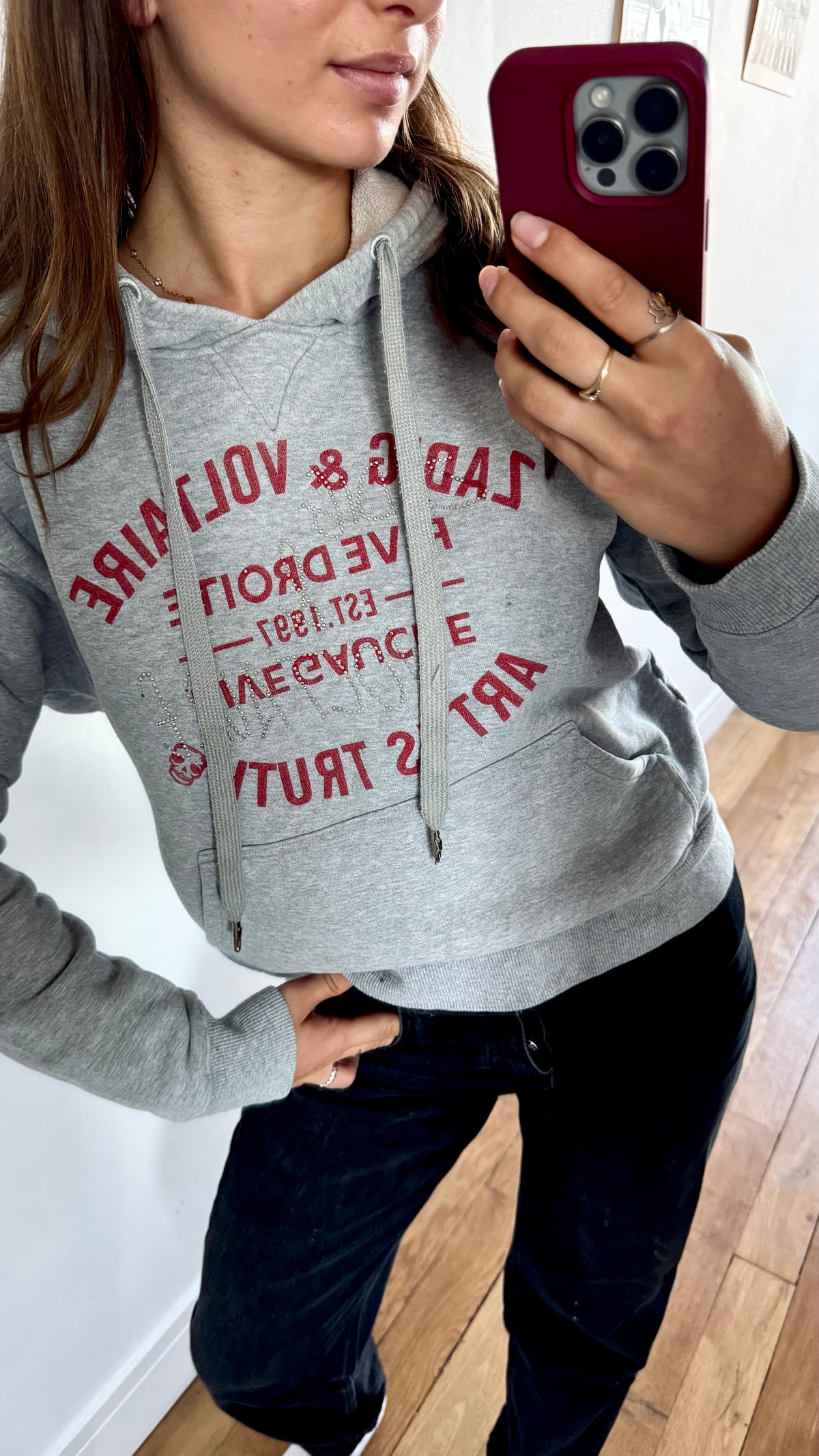 Sweat à capuche gris Zadig & Voltaire - S