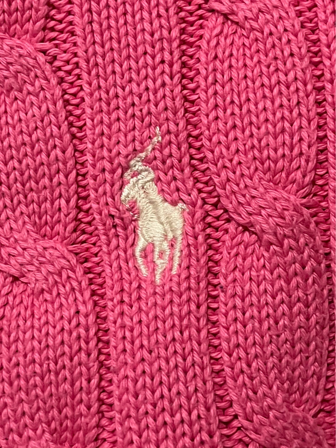 Pull torsadé rose Ralph Lauren - M