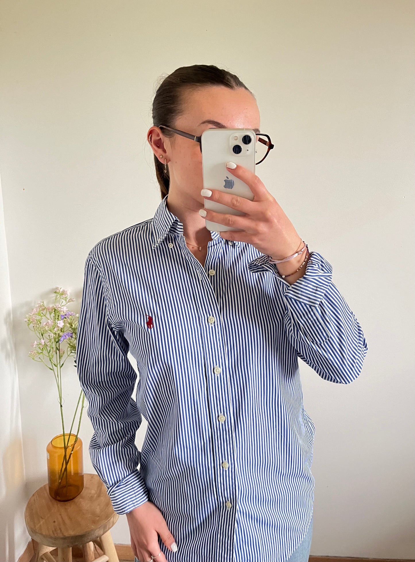 Chemise rayée bleue Ralph Lauren - M
