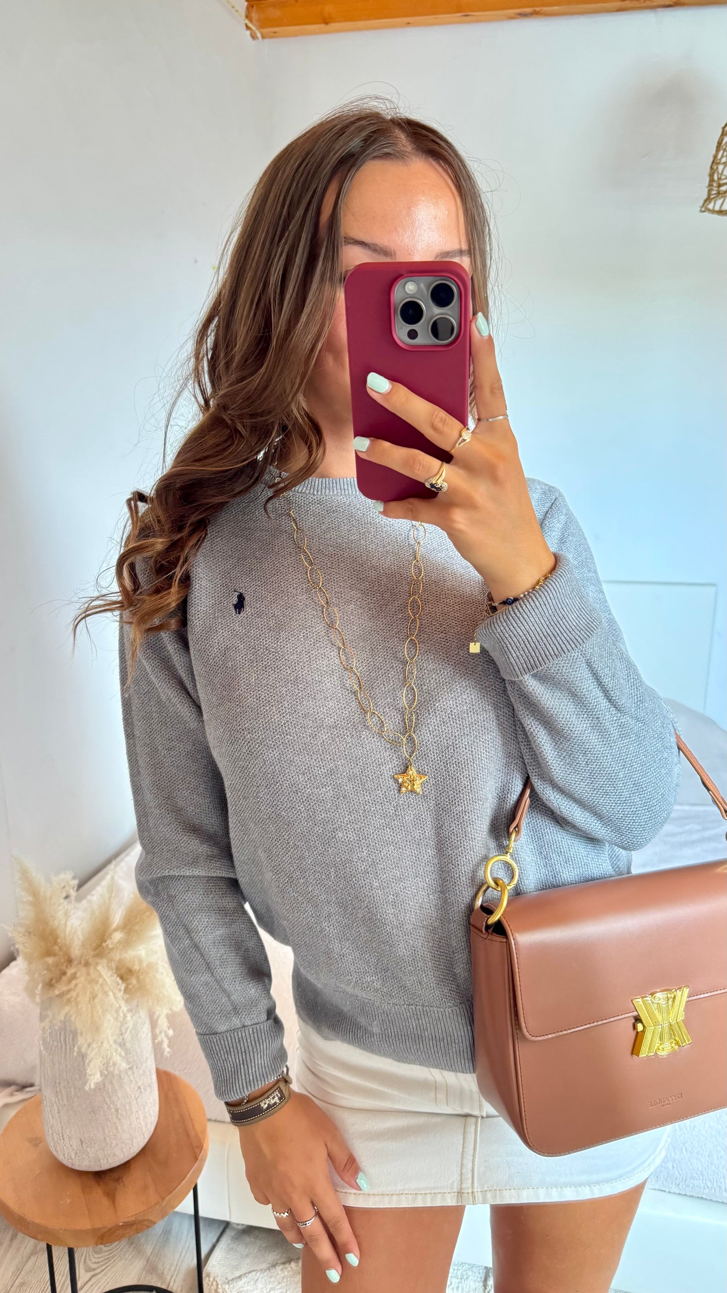 Pull en maille gris Ralph Lauren - S