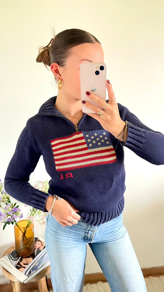Pull demi-zippé American Flag Ralph Lauren - XS