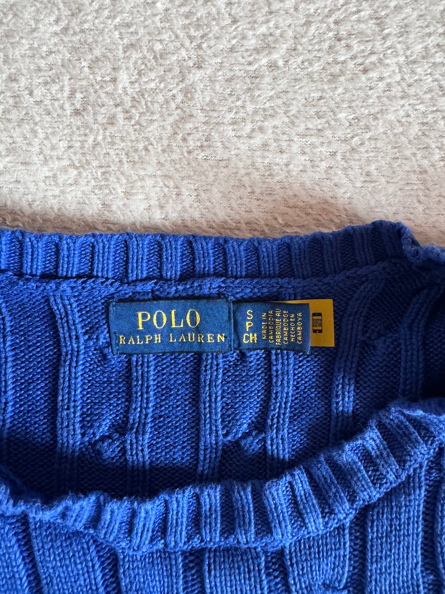 T-shirt torsadé bleu électrique Ralph Lauren - S