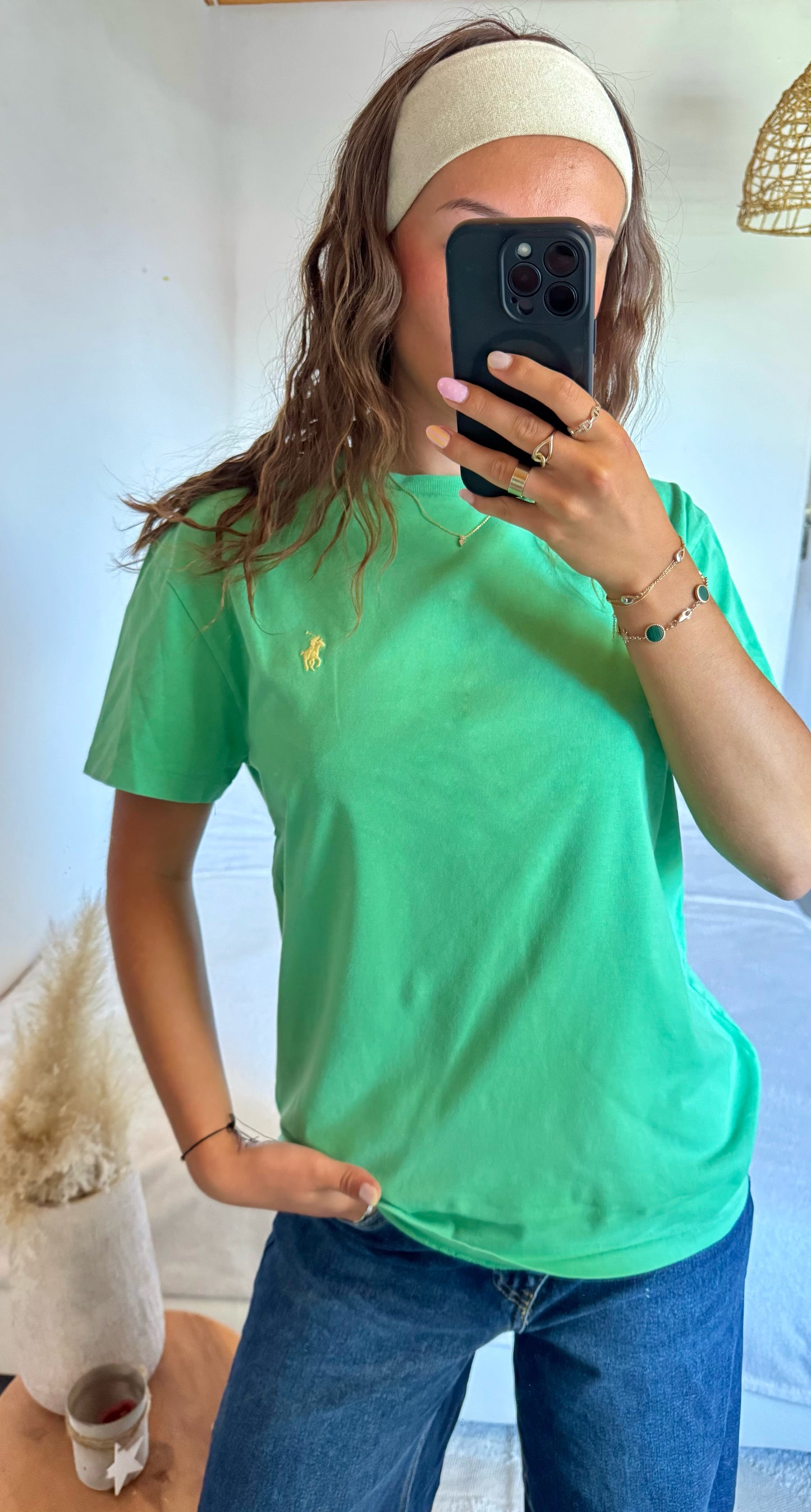 T-shirt vert col rond Ralph Lauren - S homme / M femme