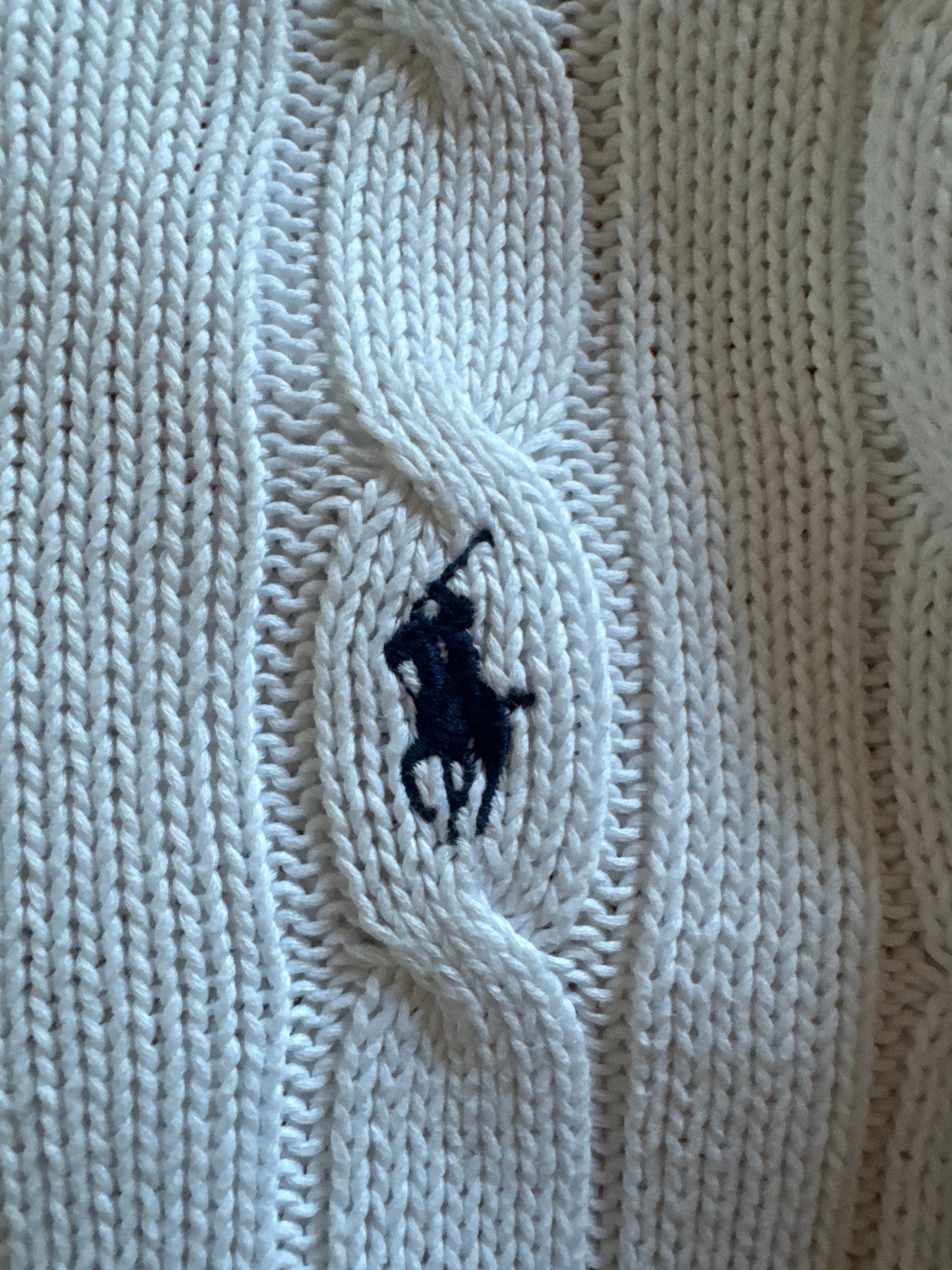 Pull torsadé blanc Ralph Lauren - M