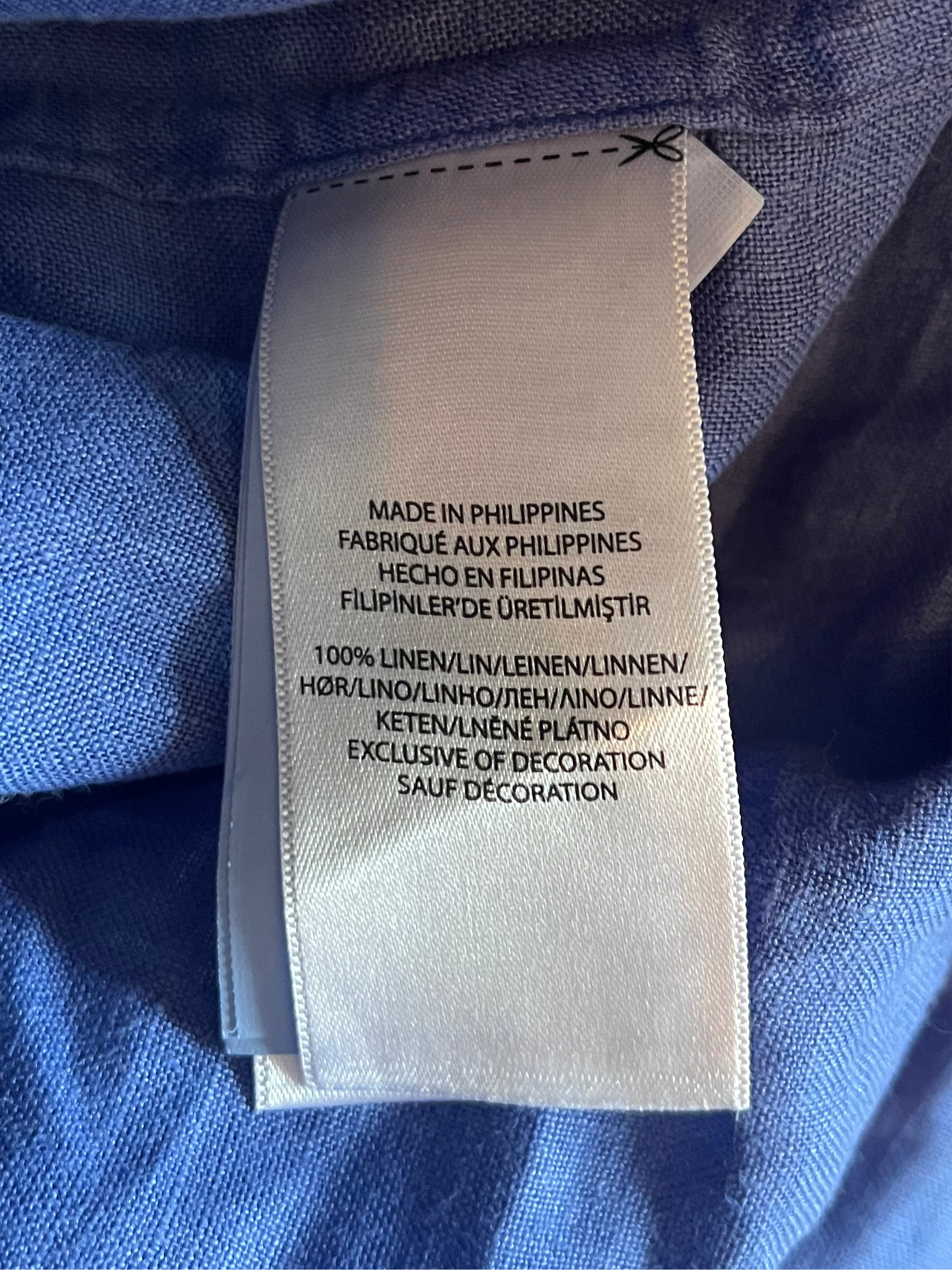 Chemise en lin bleu Ralph Lauren - S.