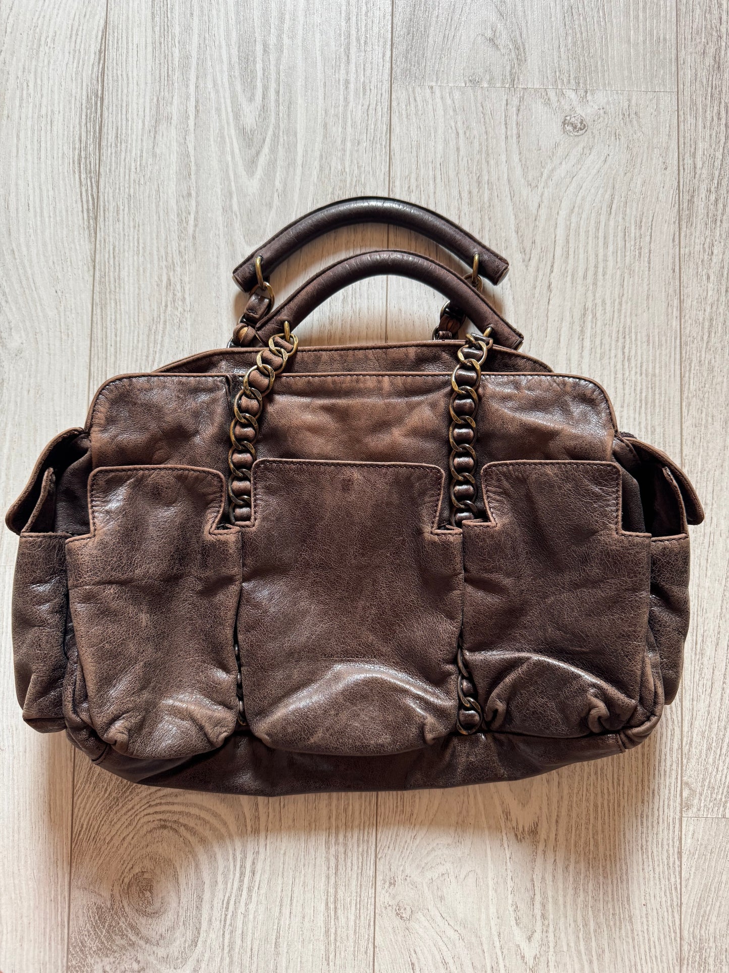 Sac en cuir marron Francesco Biasia