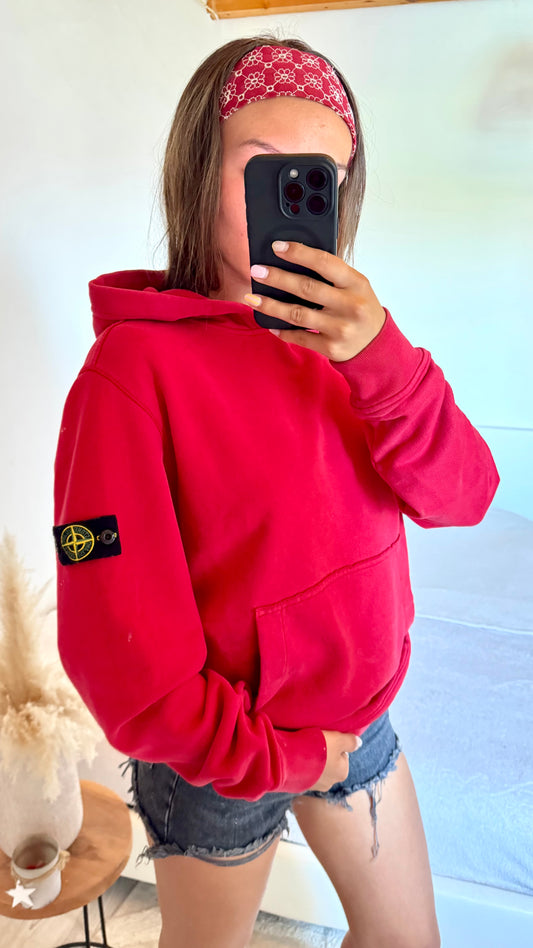 Sweat à capuche rouge Stone Island - M