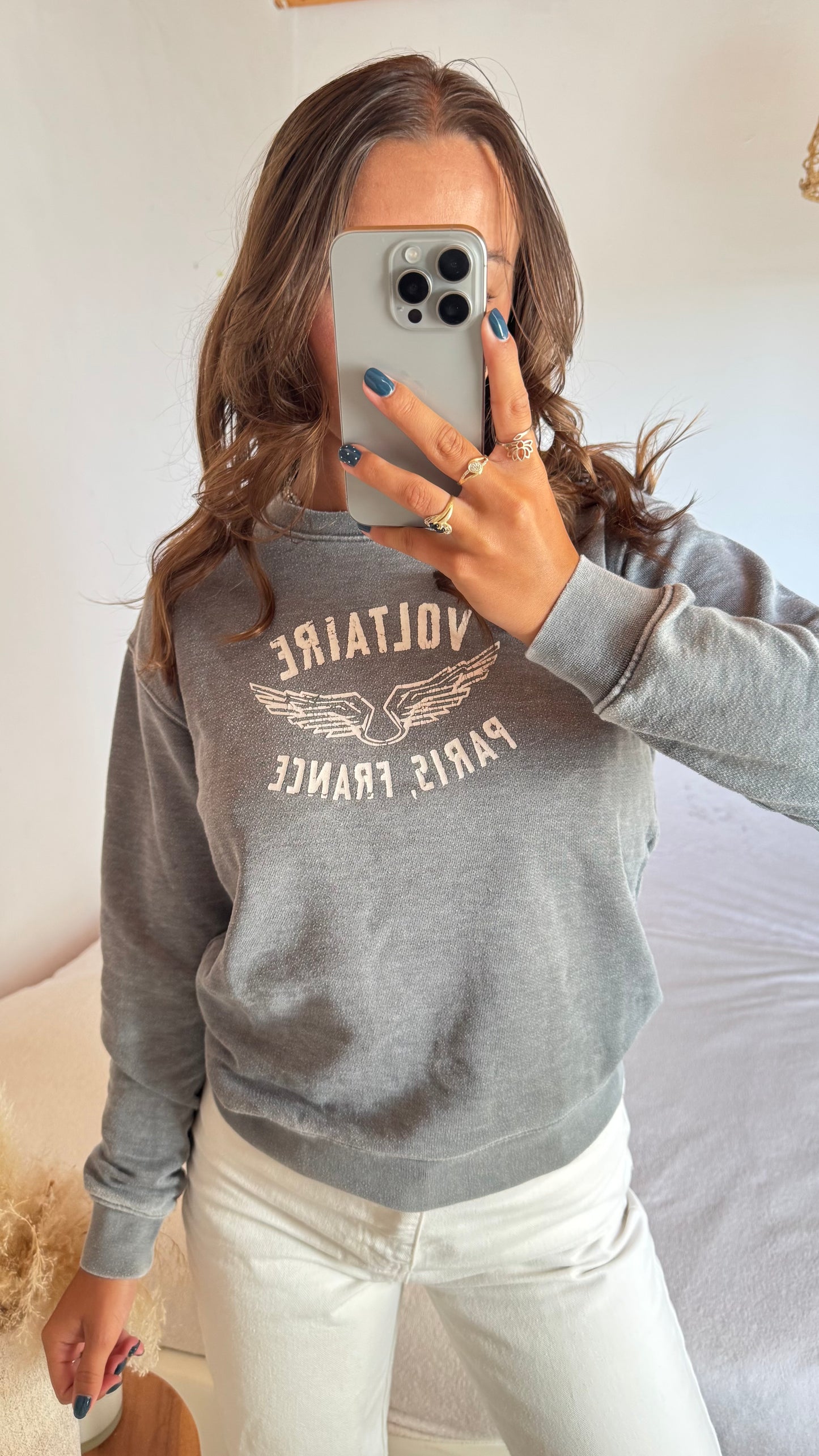 Sweat col rond gris chiné Zadig & Voltaire - XS