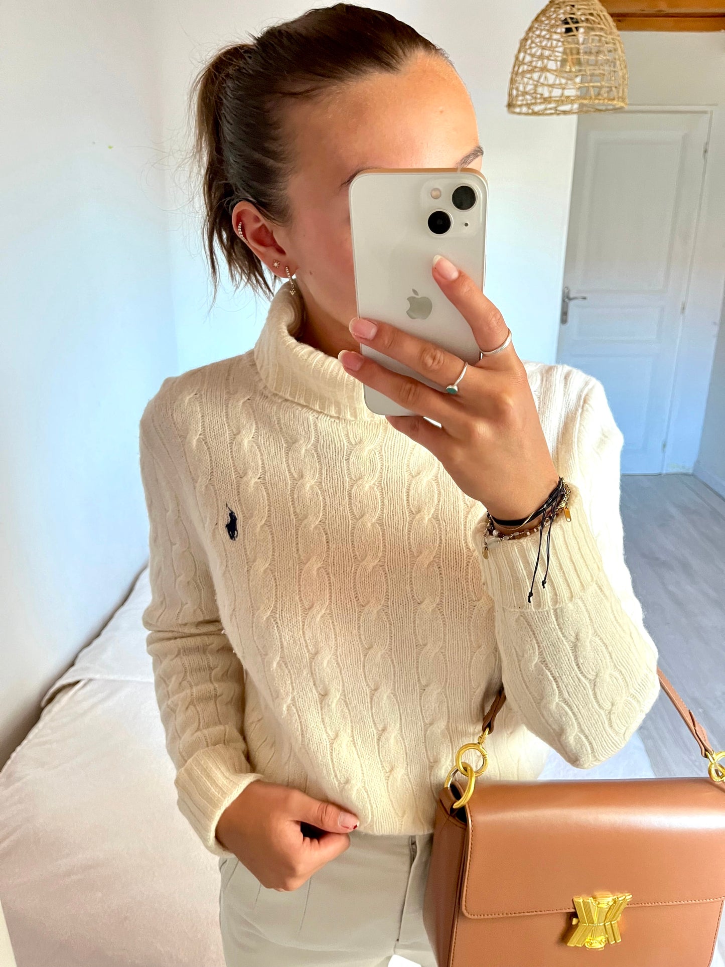 Col roulé torsadé Ralph Lauren laine & cachemire - M