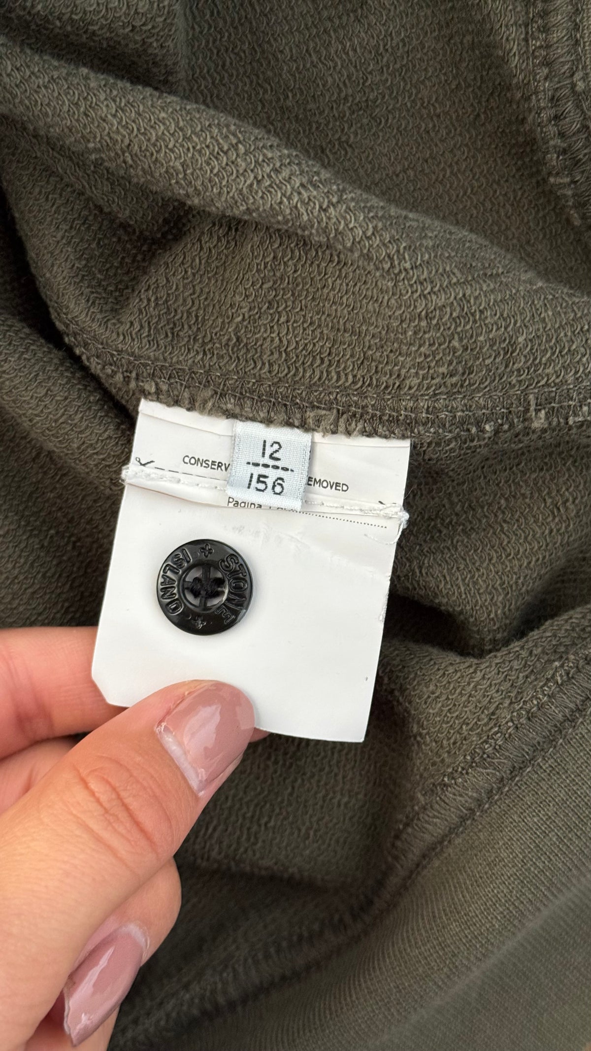 Pull col rond kaki Stone Island - XS