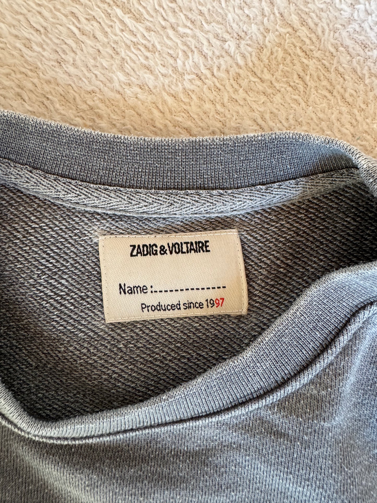 Sweat col rond gris chiné Zadig & Voltaire - XS