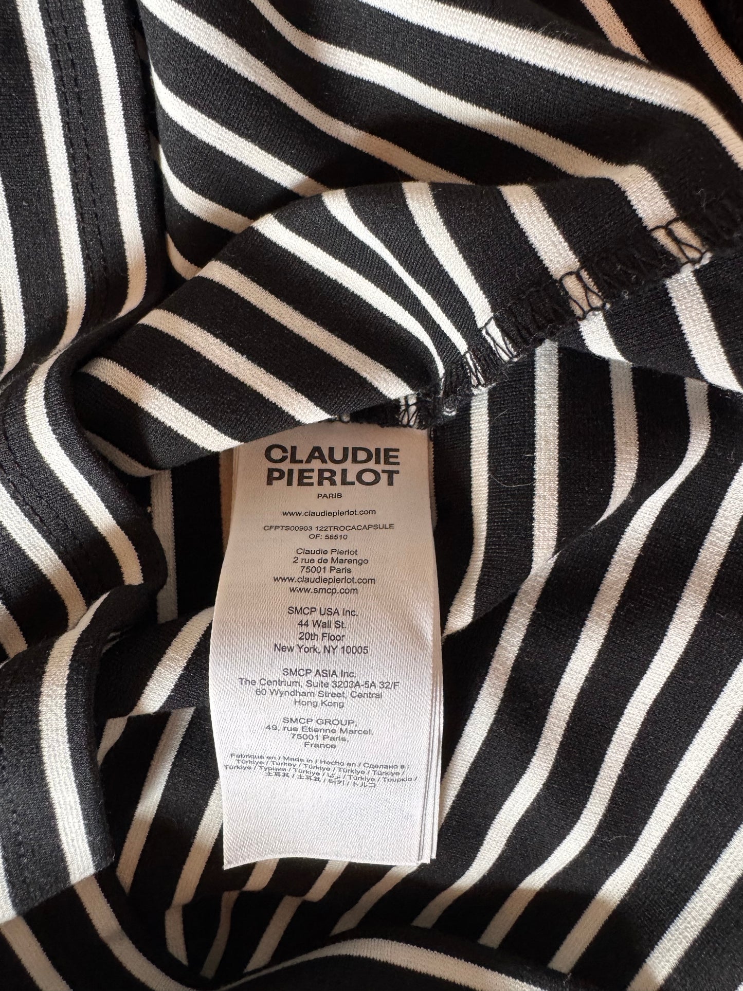 Pull marinière brodé noir Claudie Pierlot - S