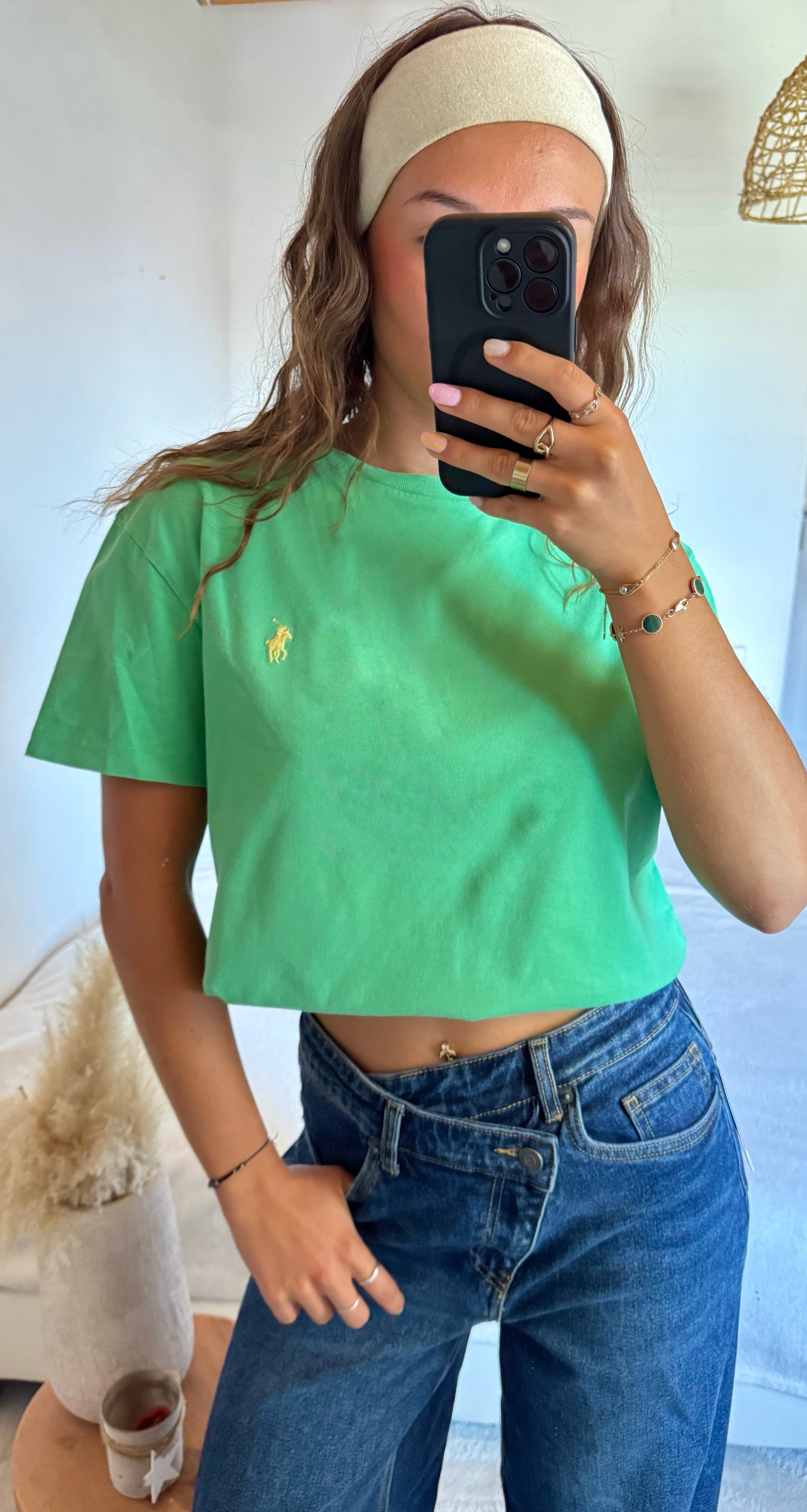 T-shirt vert col rond Ralph Lauren - S homme / M femme