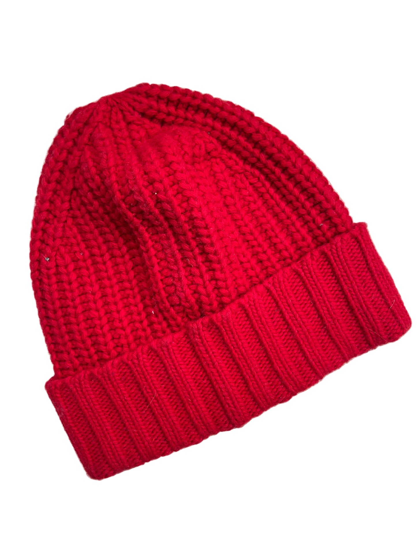 Bonnet en laine rouge nounours - TU