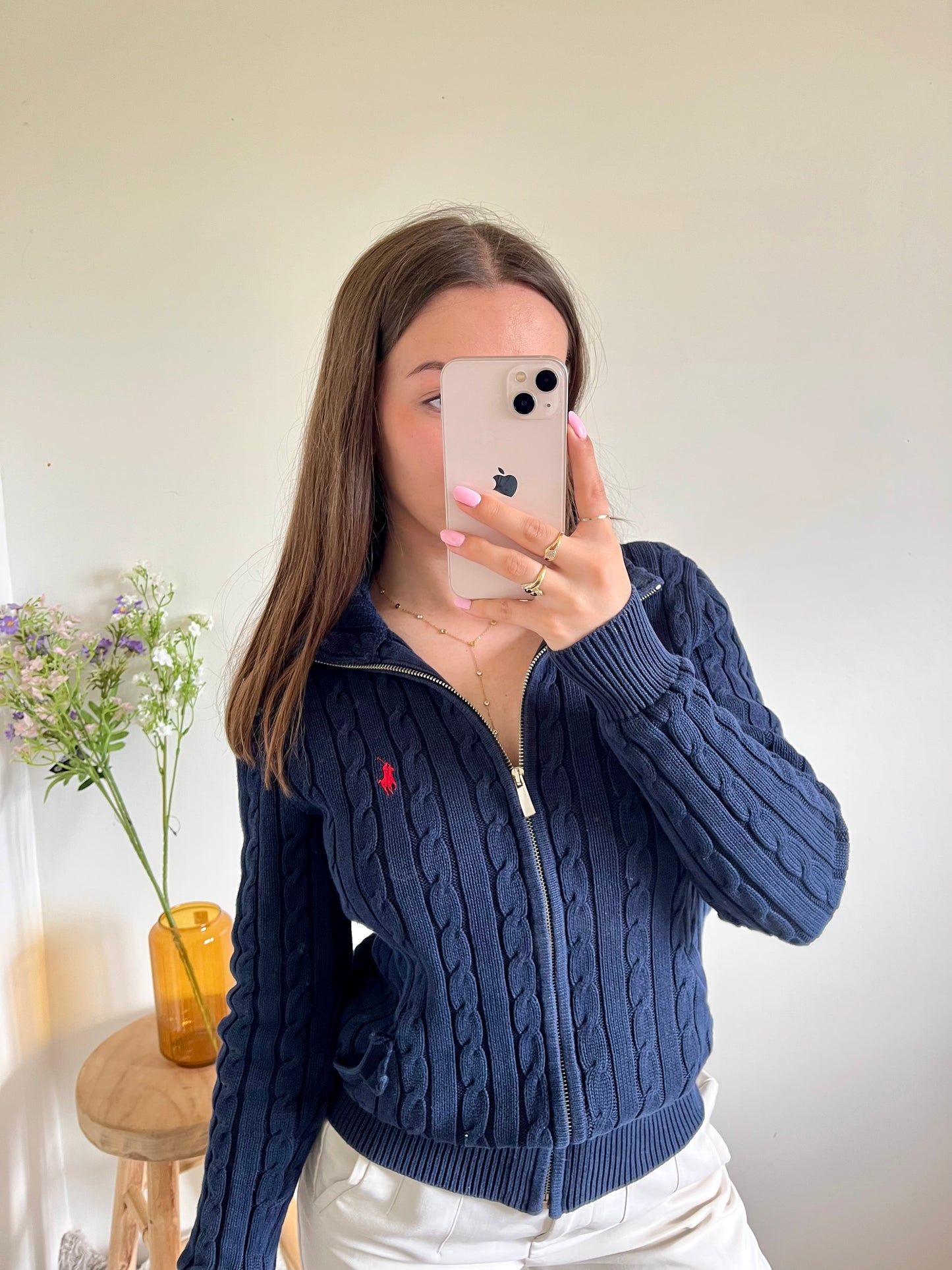 Gilet torsadé bleu marine Ralph Lauren - M