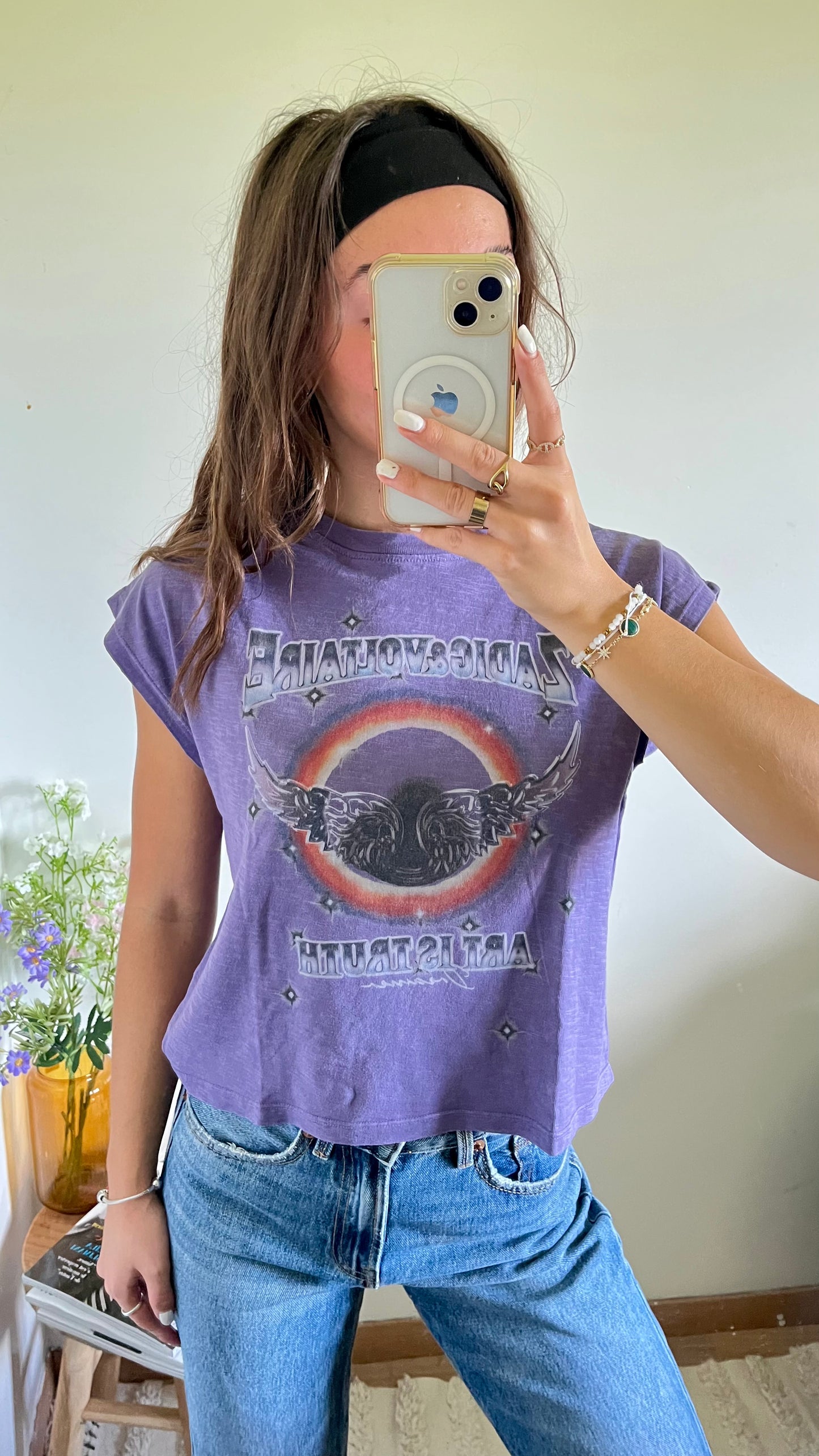 T-shirt violet écritures dos Zadig & Voltaire - S