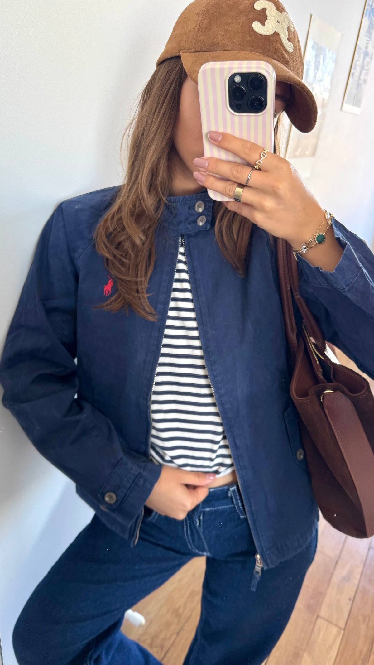 Veste vintage toile de coton marine Ralph Lauren - S