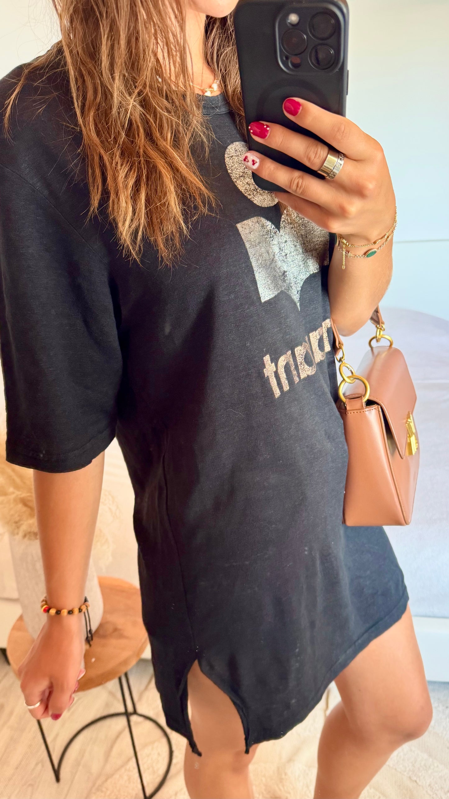 T-shirt en lin noir Isabel Marant - M