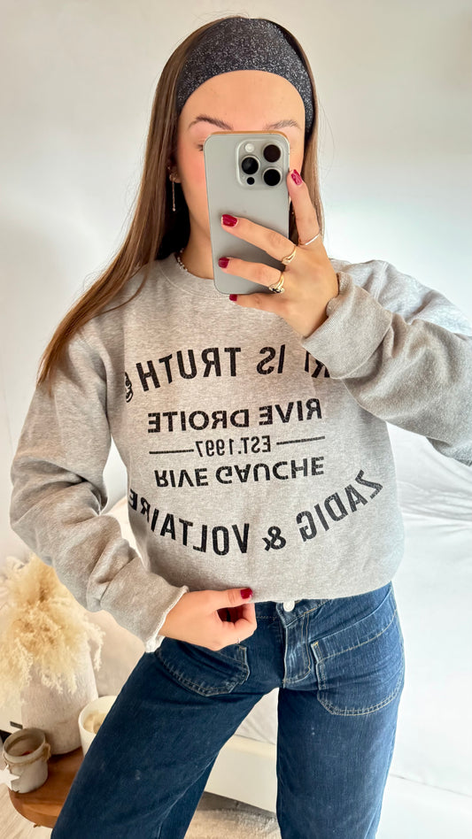 Pull col rond gris Zadig & Voltaire -M