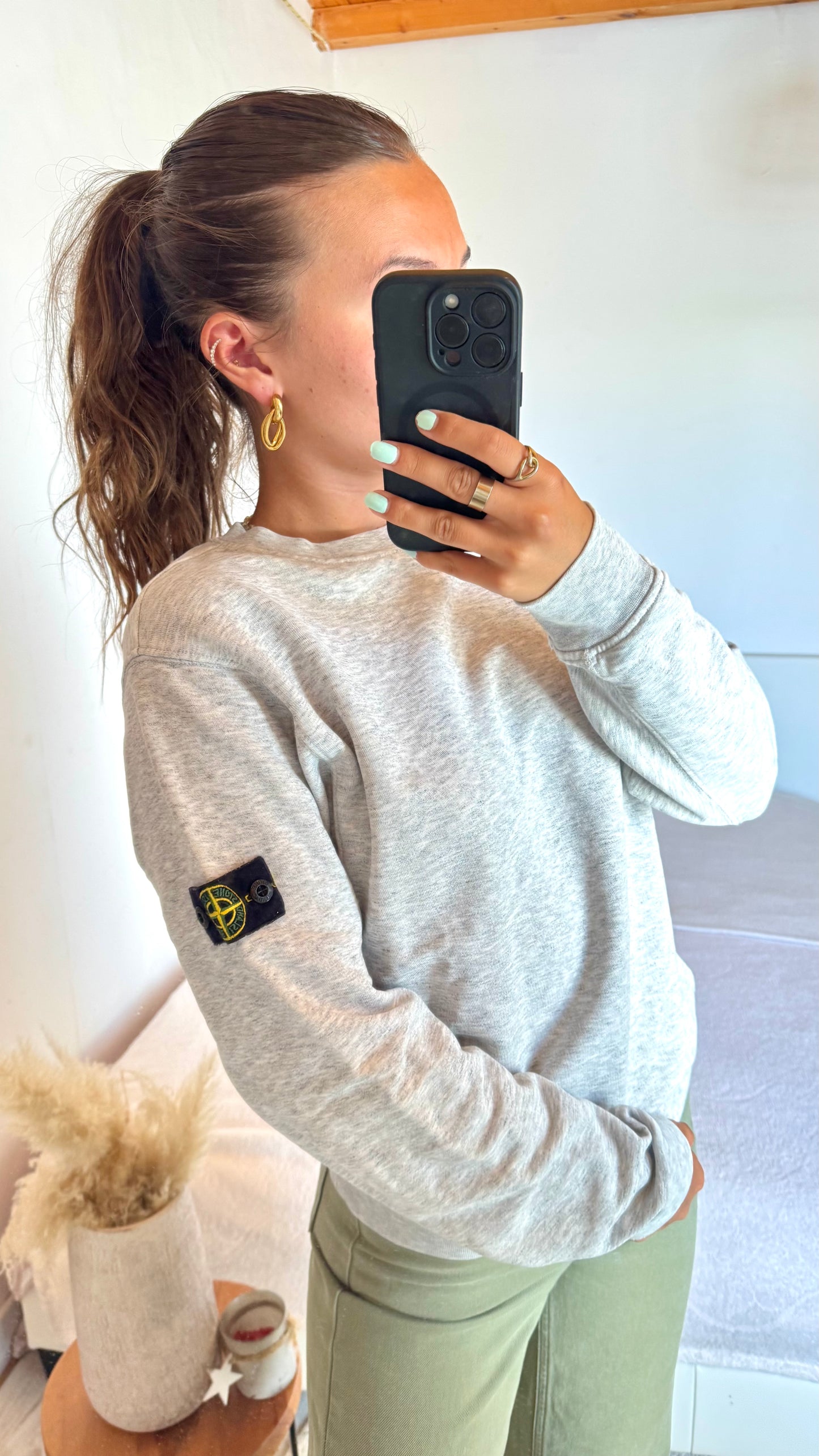 Sweat gris Stone Island - S