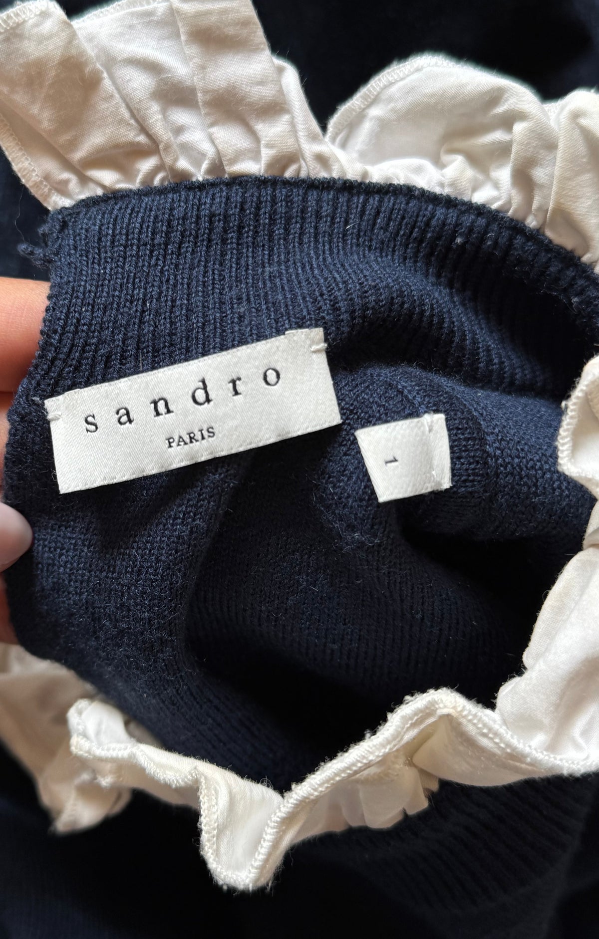 Pull marine à col Sandro - S