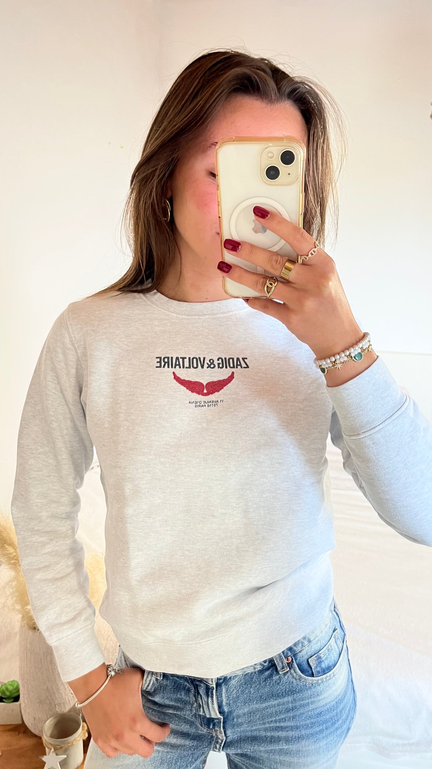 Sweat col rond gris Zadig & Voltaire - S