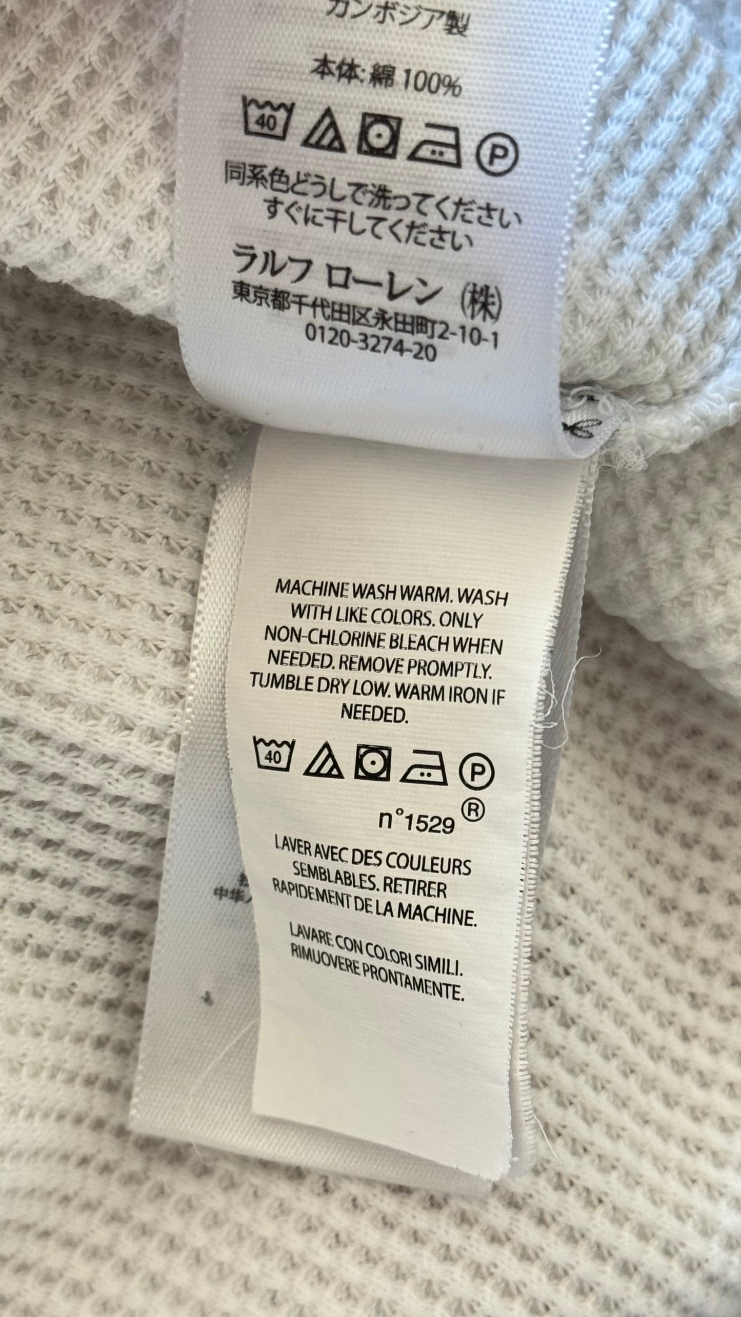 Pull col rond blanc Ralph Lauren - S