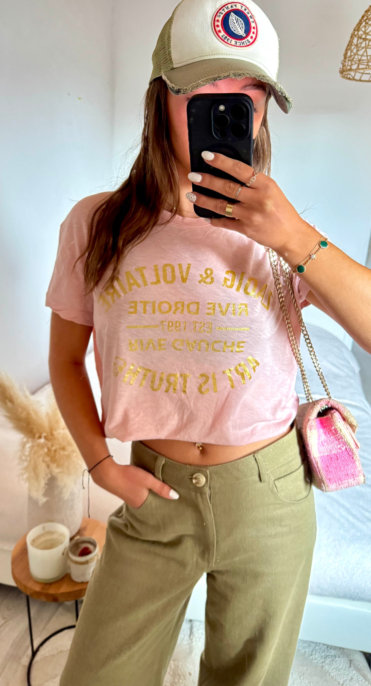 T-shirt rose et doré Zadig & Voltaire - S
