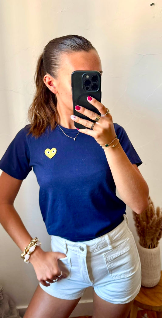 T-shirt bleu marine Comme des Garçons - S