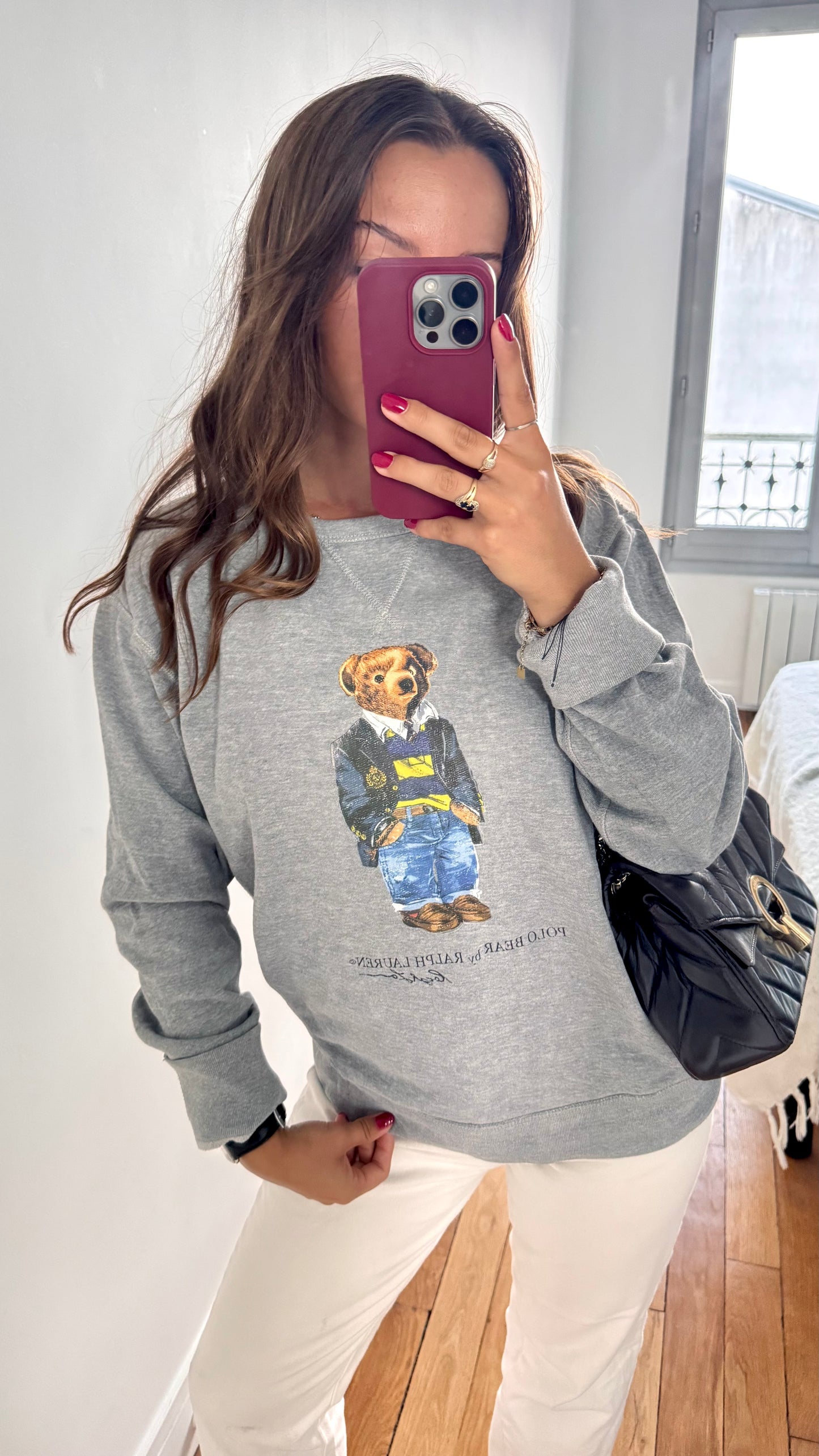 Sweat Teddy Bear gris Ralph Lauren - M