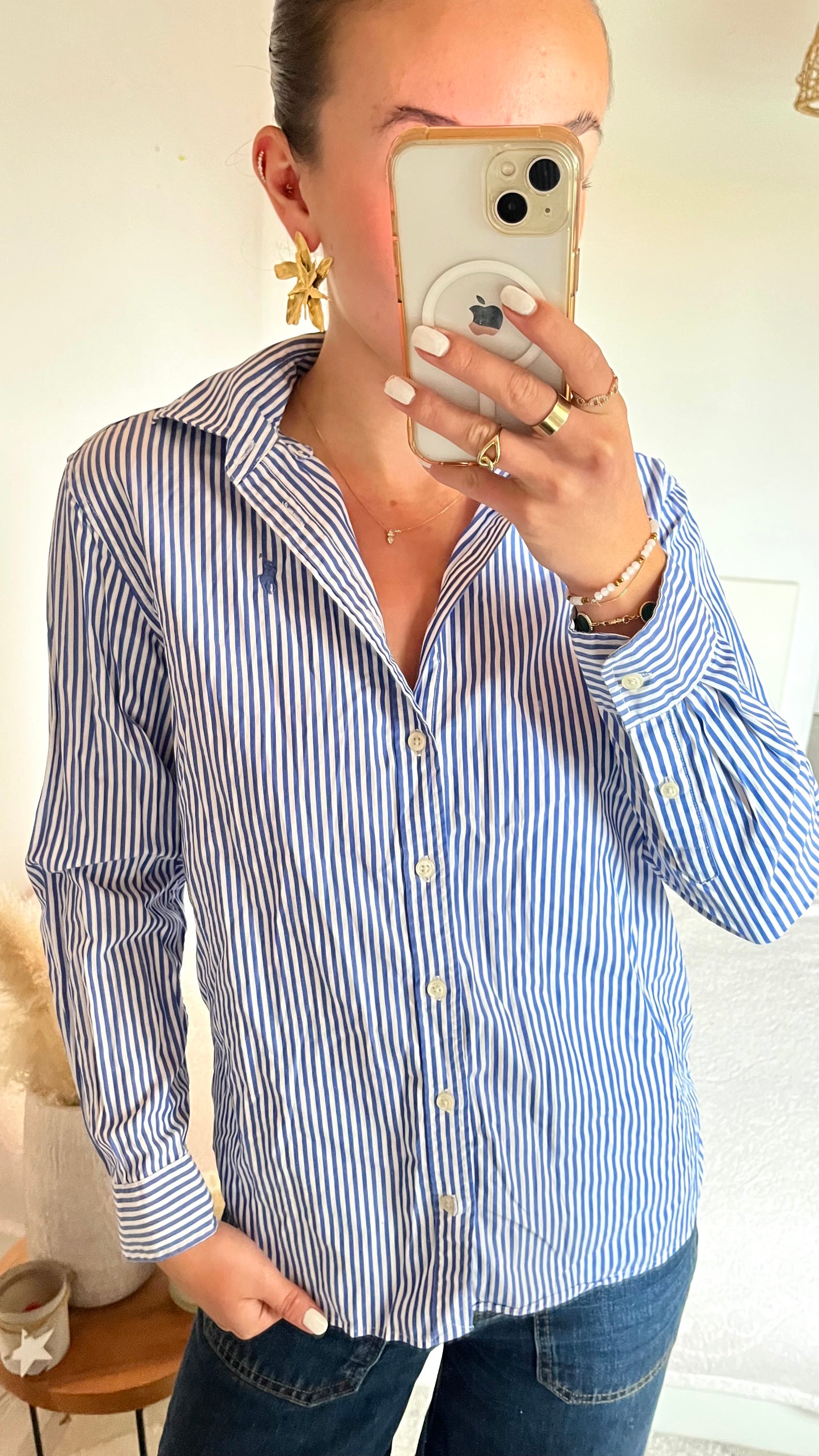 Chemise bleue rayures Ralph Lauren - XS
