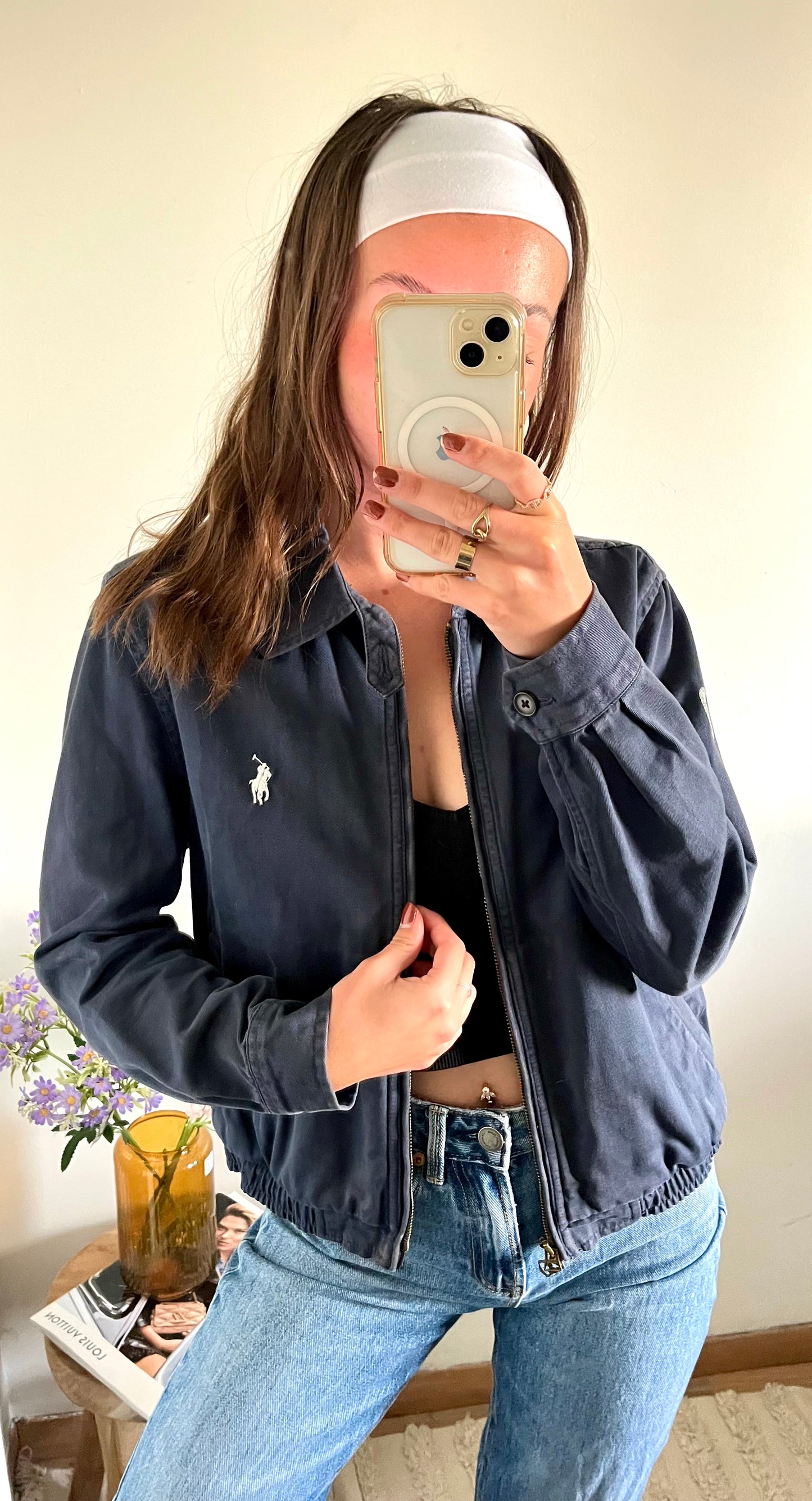 Veste toile de coton marine Ralph Lauren - M