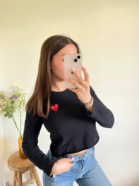 Pull crop-top noir Comme Des Garçons - XS