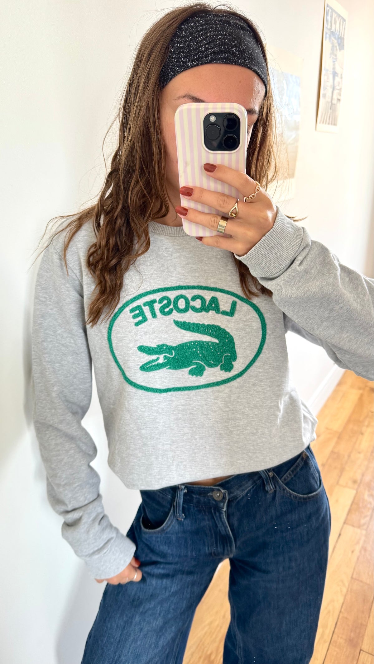 Sweat gris Lacoste - S