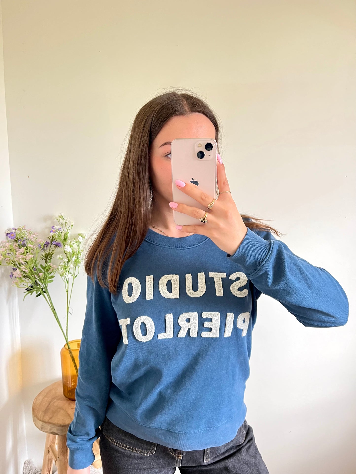 Pull col rond bleu Claudie Pierlot -  S