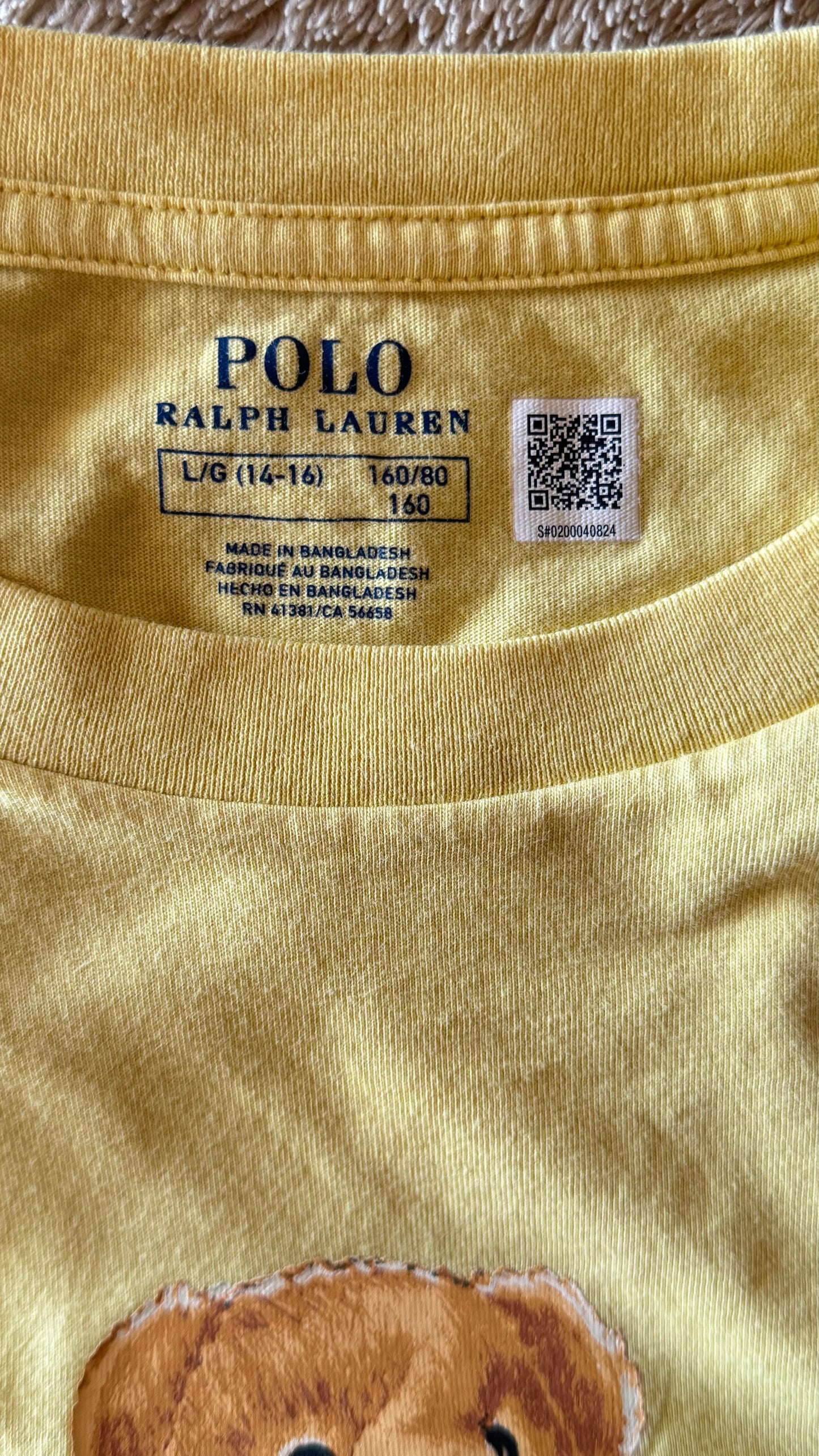 T-shirt Teddy Bear jaune Ralph Lauren - S