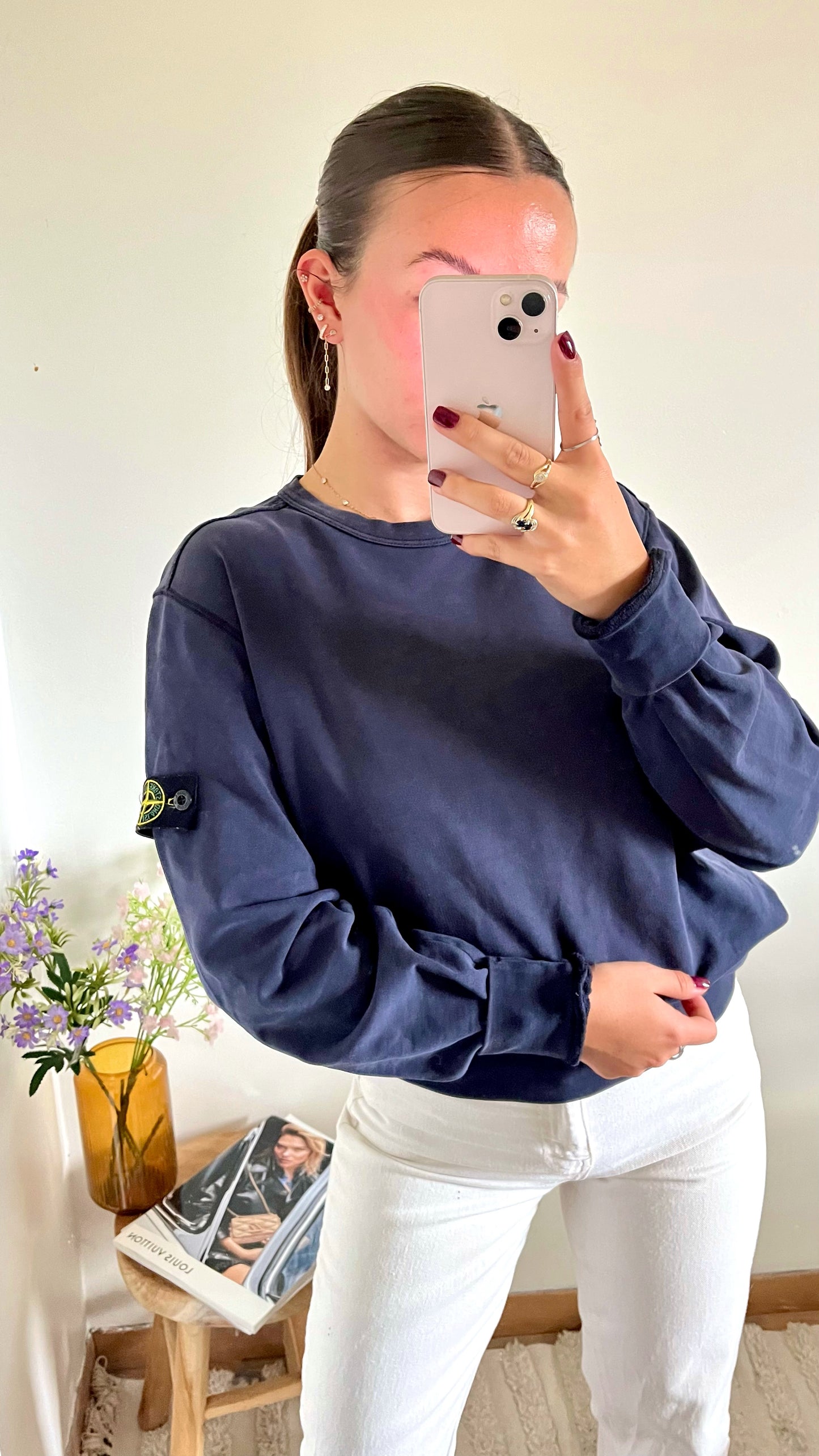 Pull bleu marine Stone Island - M