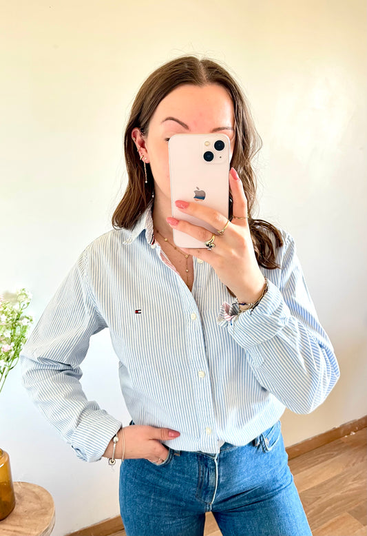 Chemise rayée bleue Tommy Hilfiger - L