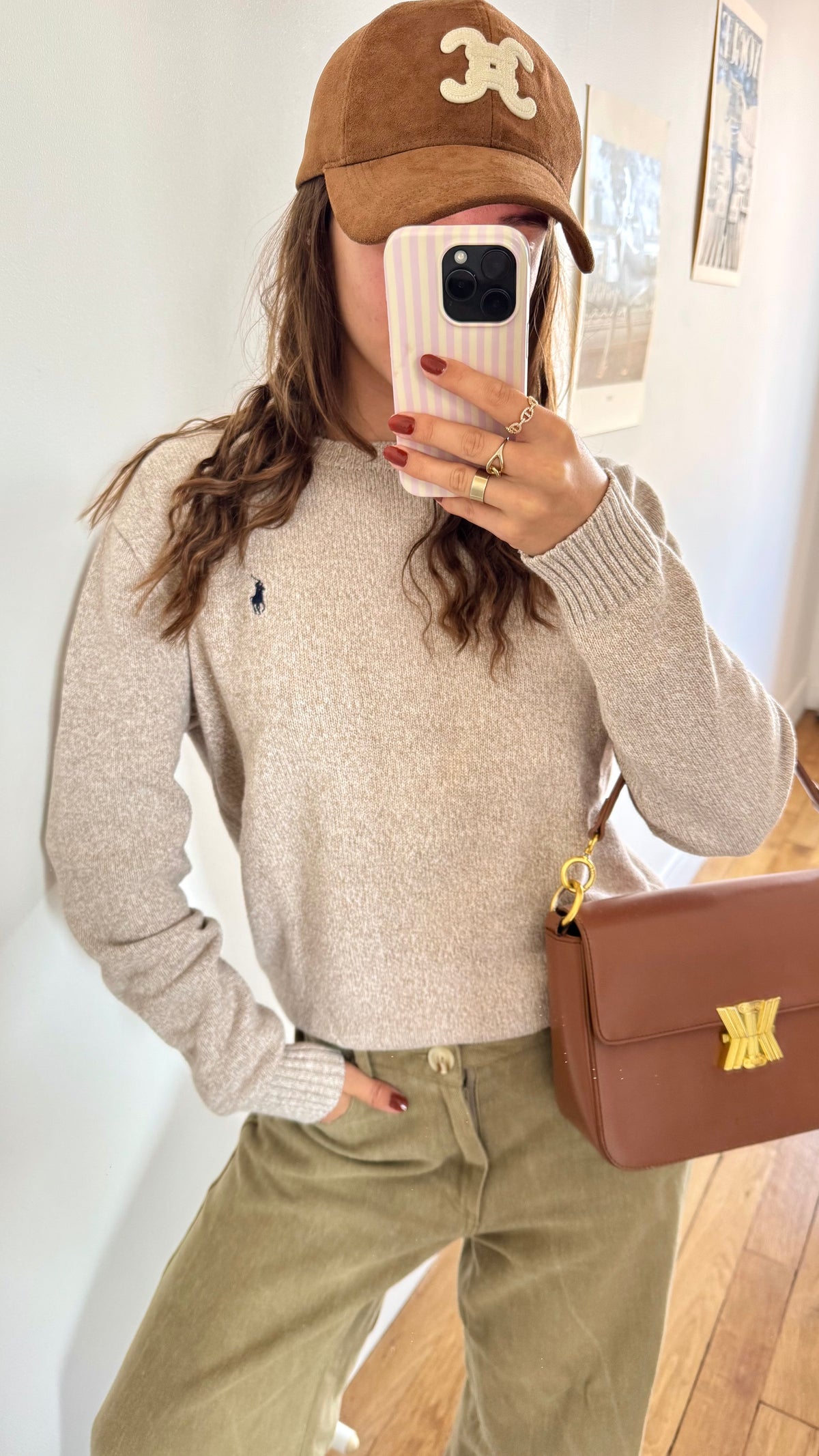 Pull en maille gris beige Ralph Lauren - S homme / M femme