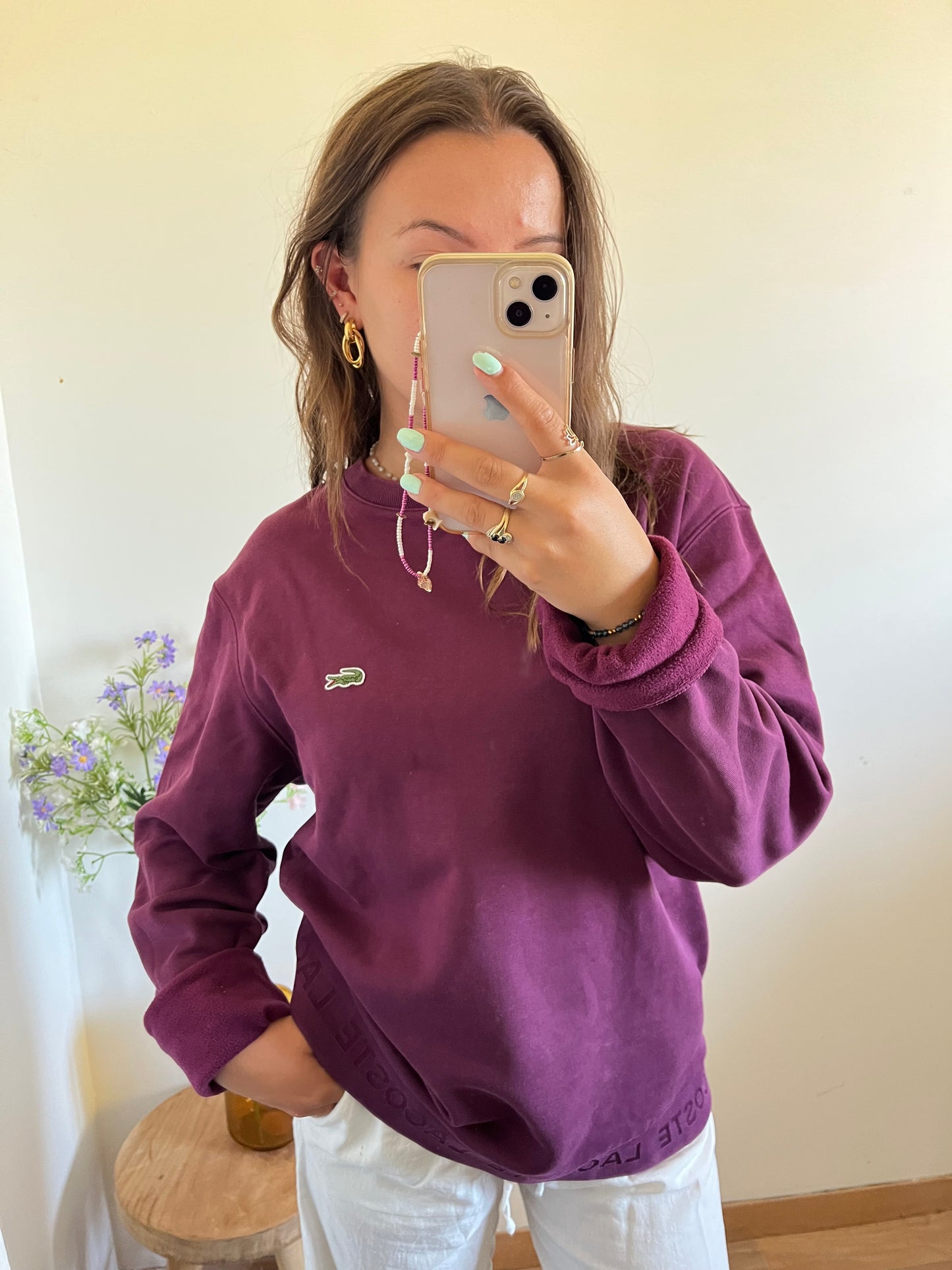 Pull bordeaux Lacoste - L femme /  M homme