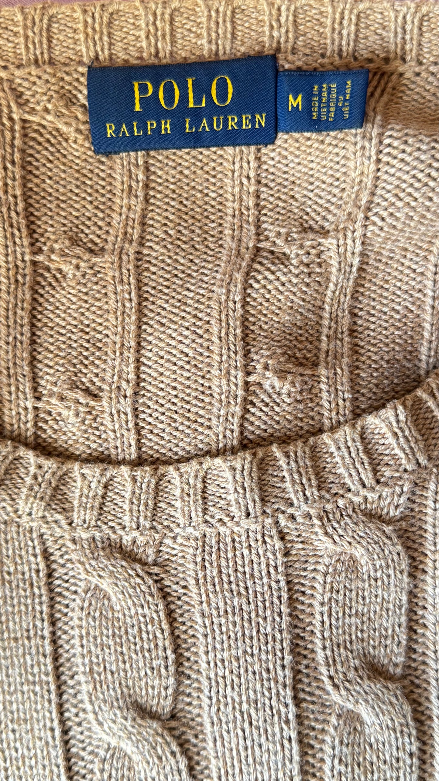 Pull torsadé beige Ralph Lauren - M