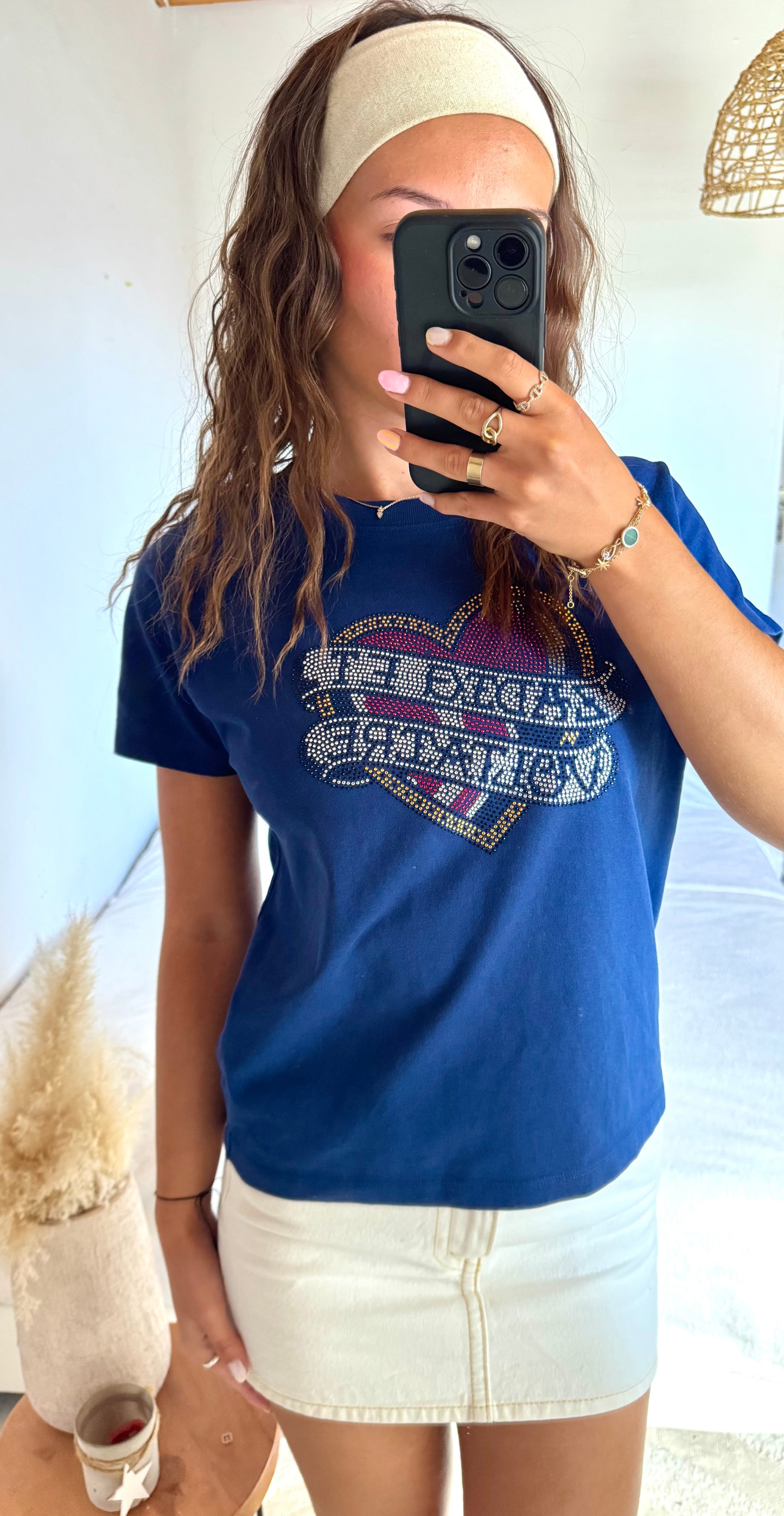 T-shirt marine strass Zadig & Voltaire - XS